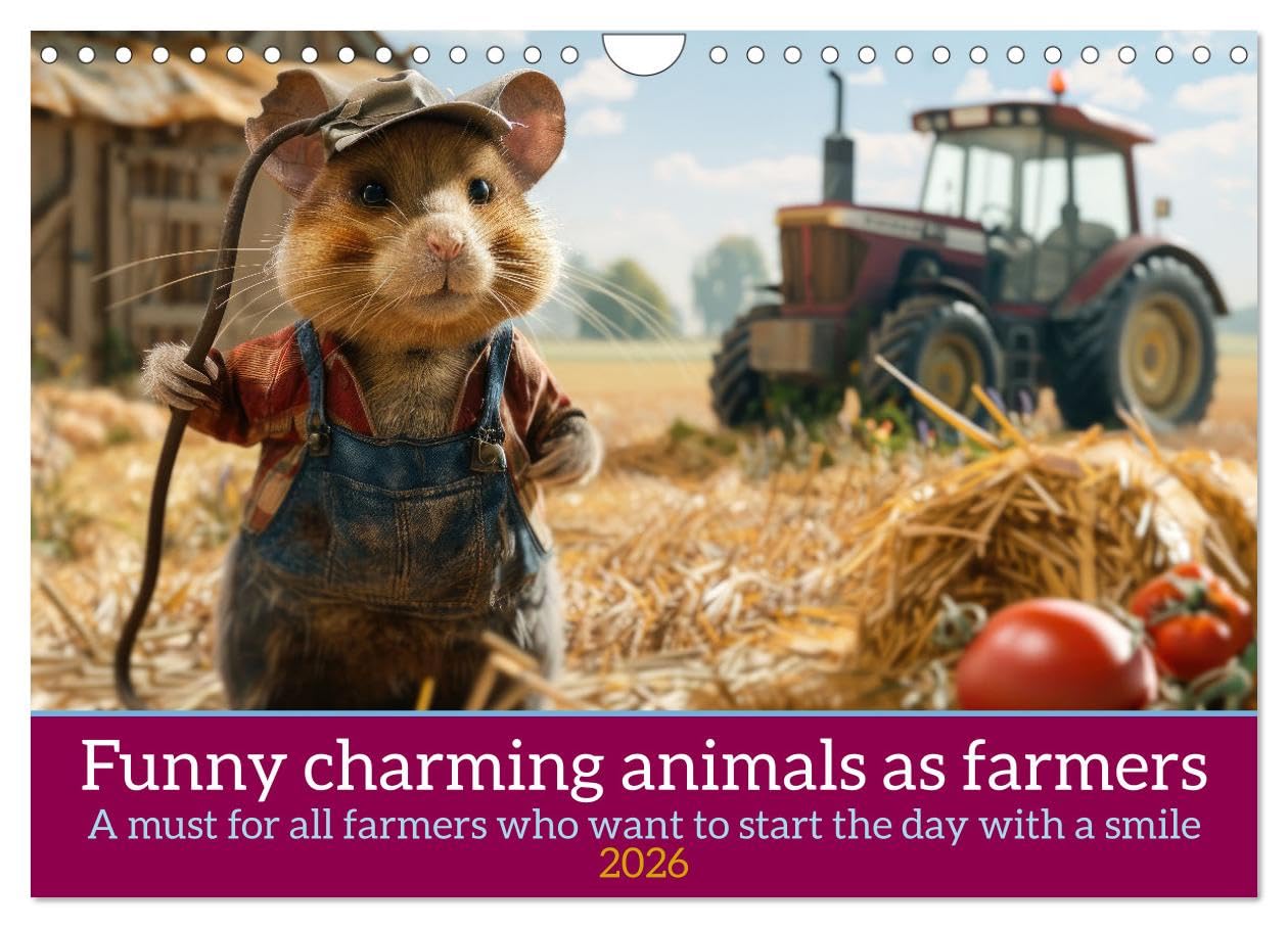 Funny charming animals as farmers (Wall Calendar 2026 DIN A4 landscape), CALVENDO 12 Month Wall Calendar: A funny calendar with animals in a farmer outfit Film, Art & Culture