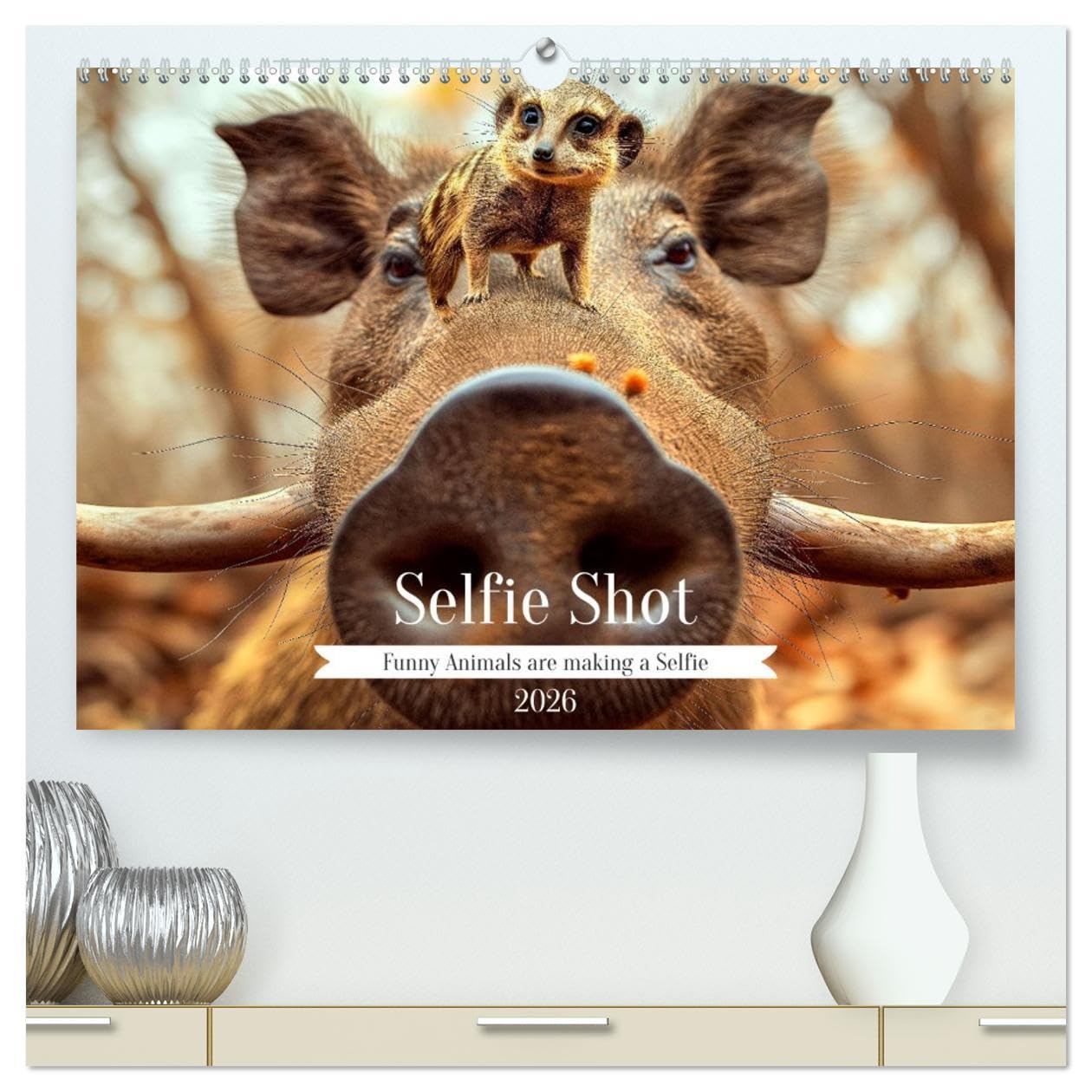 Selfie Shot (High Quality Premium Wall Calendar 2026 DIN A2 landscape),CALVENDO 12 Month Wall Calendar: Funny Animals making a Selfie Film, Art & Culture