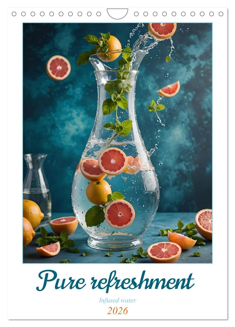 Pure refreshment - Infused water (Wall Calendar 2026 DIN A4 portrait), CALVENDO 12 Month Wall Calendar: Refreshing and healthy infusion ideas. Books