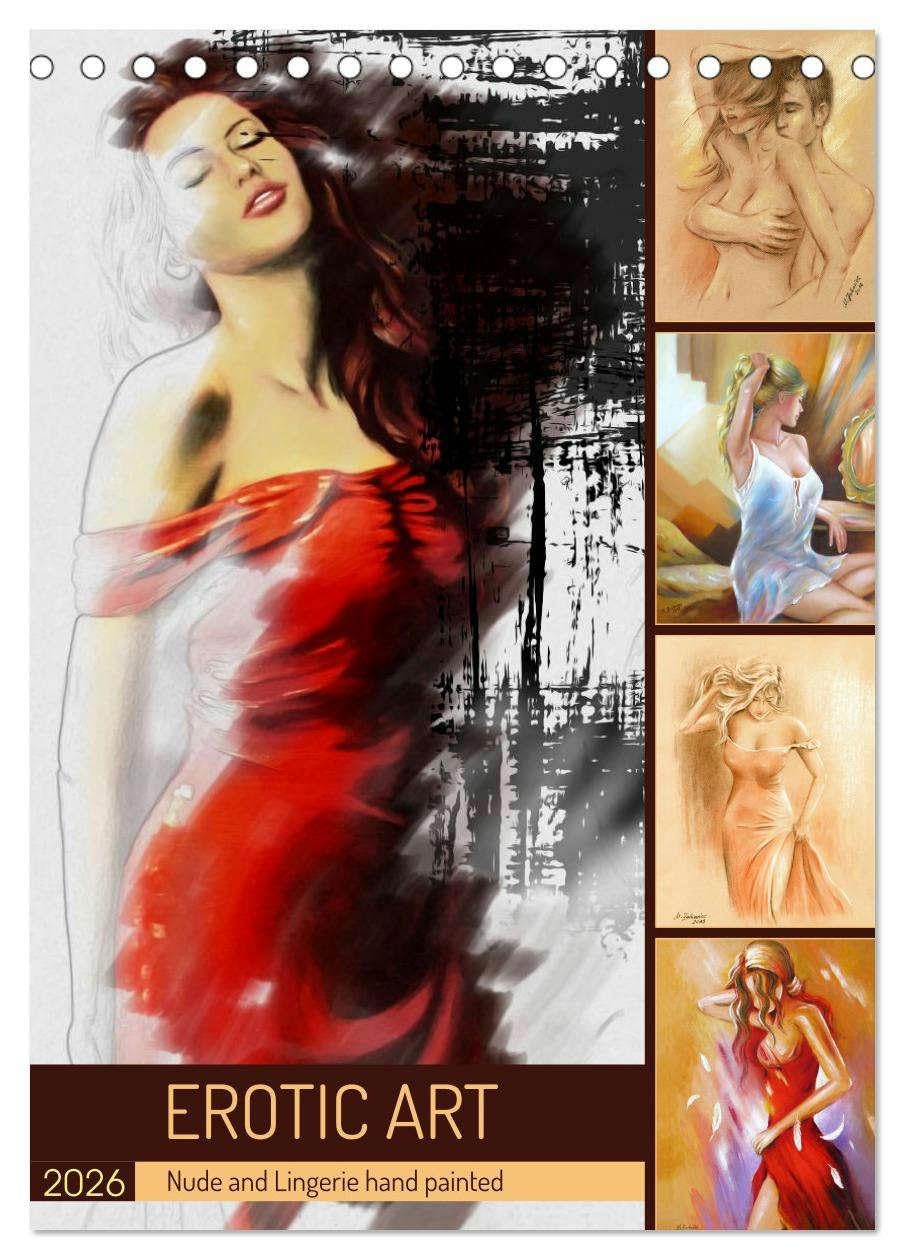 Erotic Art - Nude and Lingerie hand painted (Desk Calendar 2026 DIN A5 portrait), CALVENDO 12 Month DeskCalendar: 13 paintings by artist Marita Zacharias in a sensual erotic calendar Film, Art & Culture
