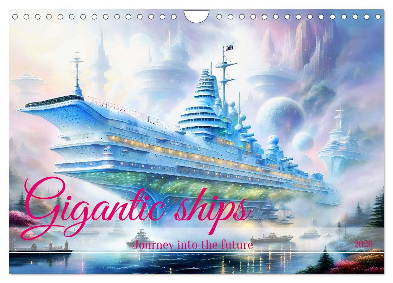 Gigantic ships - Journey into the future (Wall Calendar 2026 DIN A4 landscape), CALVENDO 12 Month Wall Calendar: Majestic floating masterpieces, created with AI. Books