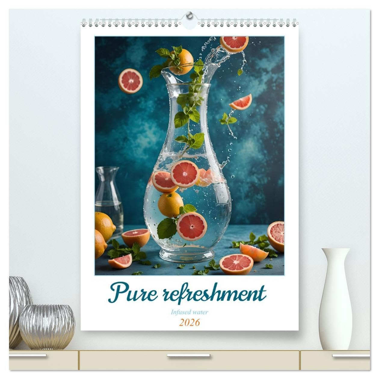 Pure refreshment - Infused water (High Quality Premium Wall Calendar 2026 DIN A2 portrait),CALVENDO 12 Month Wall Calendar: Refreshing and healthy infusion ideas. Books