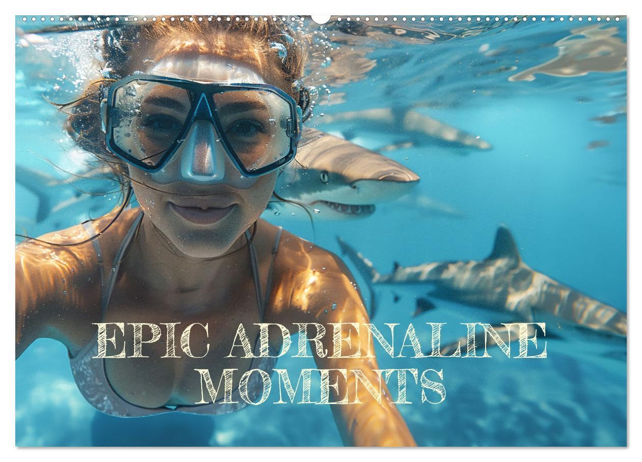 Epic Adrenaline Moments (Wall Calendar 2026 DIN A2 landscape), CALVENDO 12 Month Wall Calendar: Explore 12 thrilling sports from ice climbing to shark diving Books