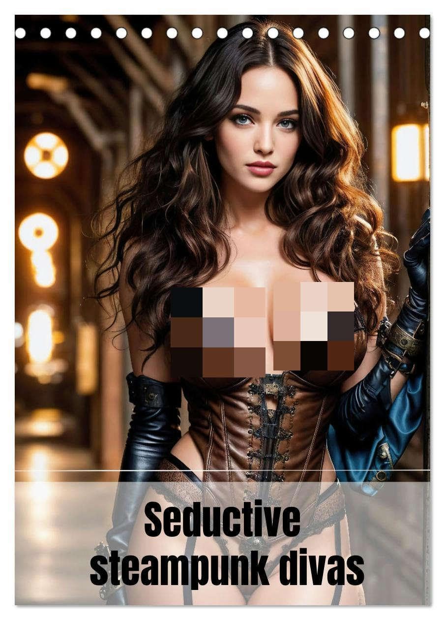 Seductive steampunk divas (Desk Calendar 2026 DIN A5 portrait), CALVENDO 12 Month DeskCalendar: Steampunk sirens of the year Leisure, Home & Garden
