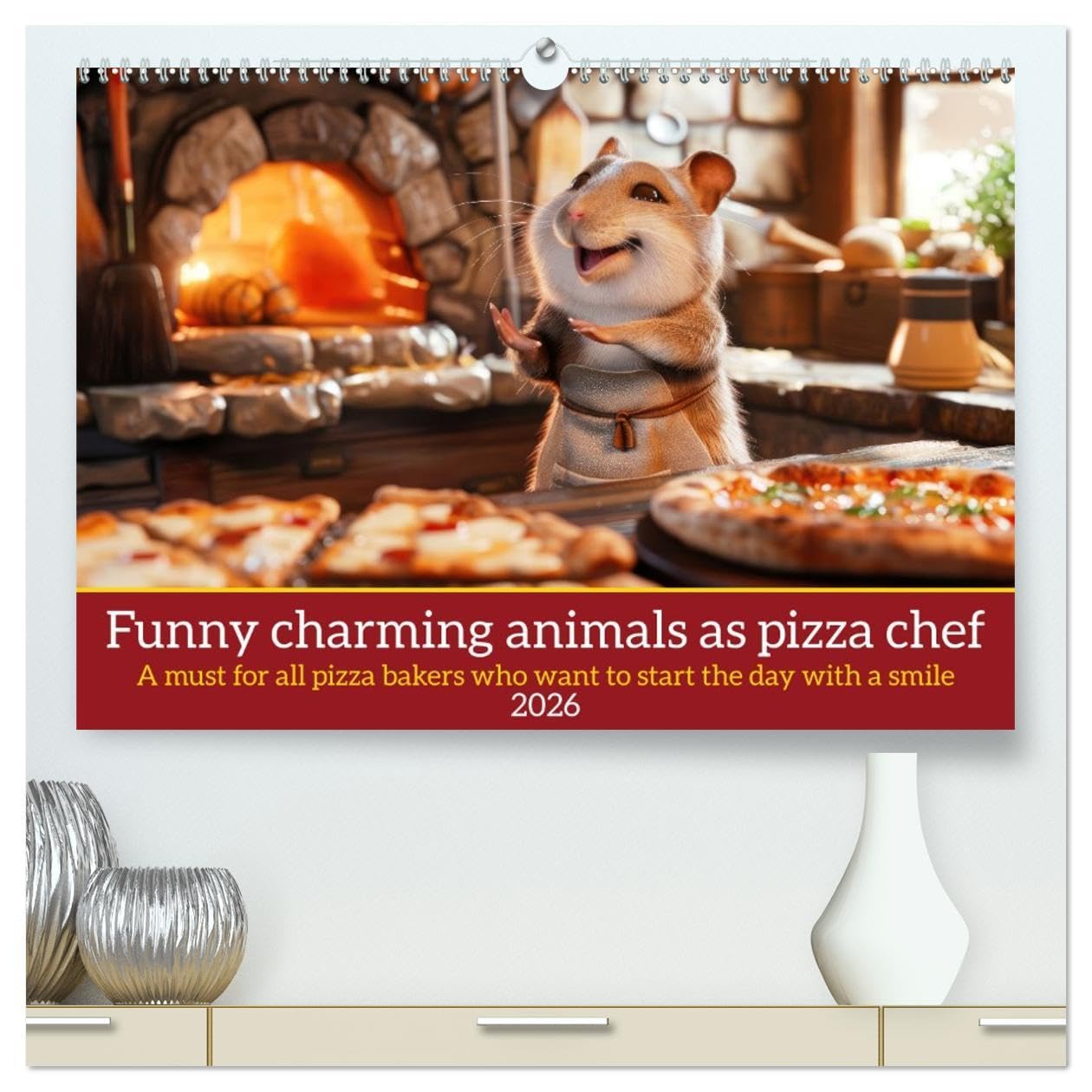 Funny charming animals as pizza chef (High Quality Premium Wall Calendar 2026 DIN A2 landscape),CALVENDO 12 Month Wall Calendar: A must for all pizza bakers and pizzeria owners Natural Sciences