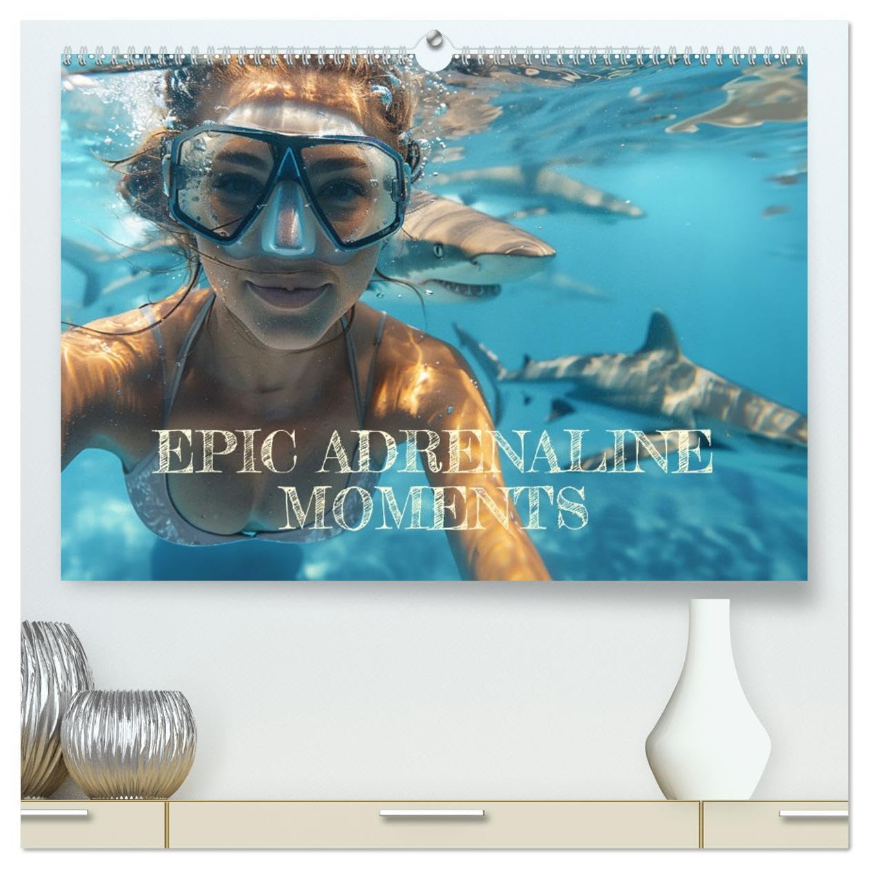 Epic Adrenaline Moments (High Quality Premium Wall Calendar 2026 DIN A2 landscape),CALVENDO 12 Month Wall Calendar: Explore 12 thrilling sports from ice climbing to shark diving Books