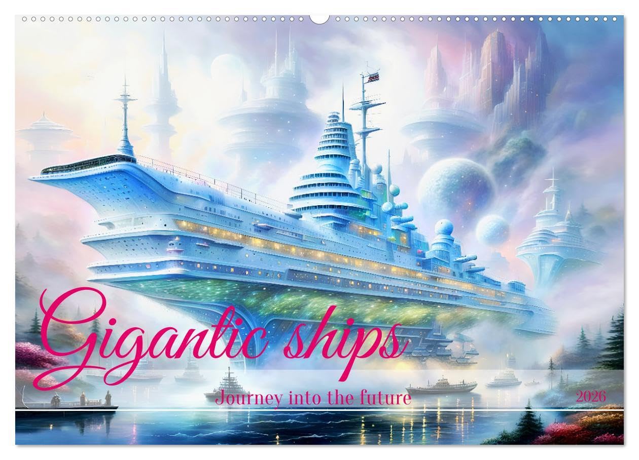 Gigantic ships - Journey into the future (Wall Calendar 2026 DIN A2 landscape), CALVENDO 12 Month Wall Calendar: Majestic floating masterpieces, created with AI. Books