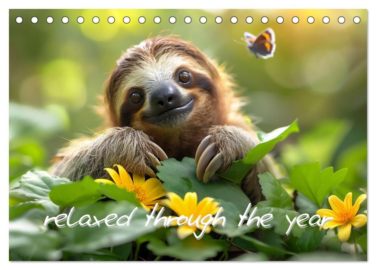 sweet sloths - relaxed throughout the year (Desk Calendar 2026 DIN A5 landscape), CALVENDO 12 Month DeskCalendar: This wall calendar features vibrant, ... and calmness with each turn of the page. Lifestyle
