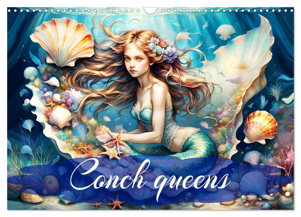 Conch queens (Wall Calendar 2026 DIN A3 landscape), CALVENDO 12 Month Wall Calendar: A year with enchanting mermaids and their treasure. Social Sciences