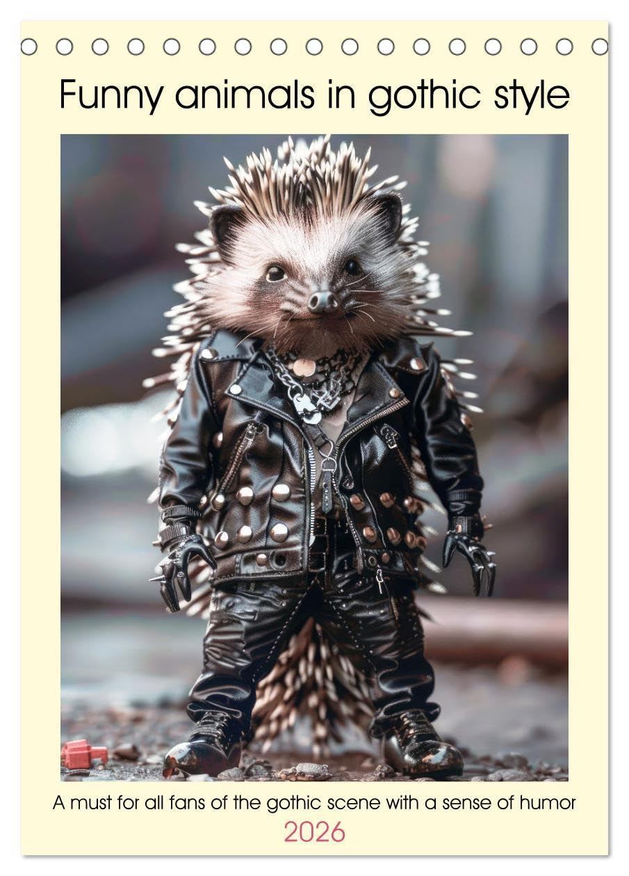 Funny animals in gothic style (Desk Calendar 2026 DIN A5 portrait), CALVENDO 12 Month DeskCalendar: A must for all members of the gothic scene with a sense of humor Natural Sciences