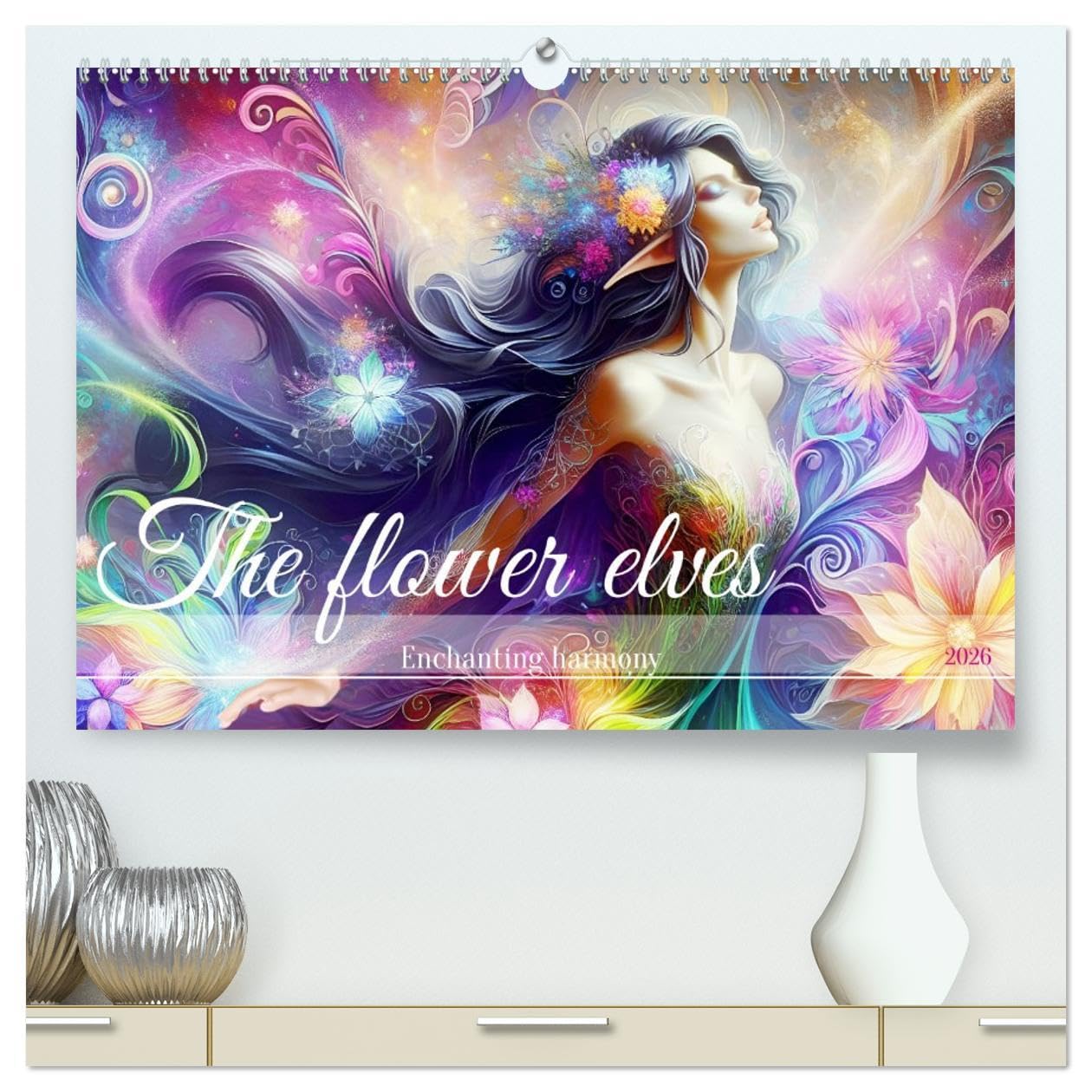 The flower elves Enchanting harmony (High Quality Premium Wall Calendar 2026 DIN A2 landscape),CALVENDO 12 Month Wall Calendar: A year with elves in a sea of flowers. Social Sciences