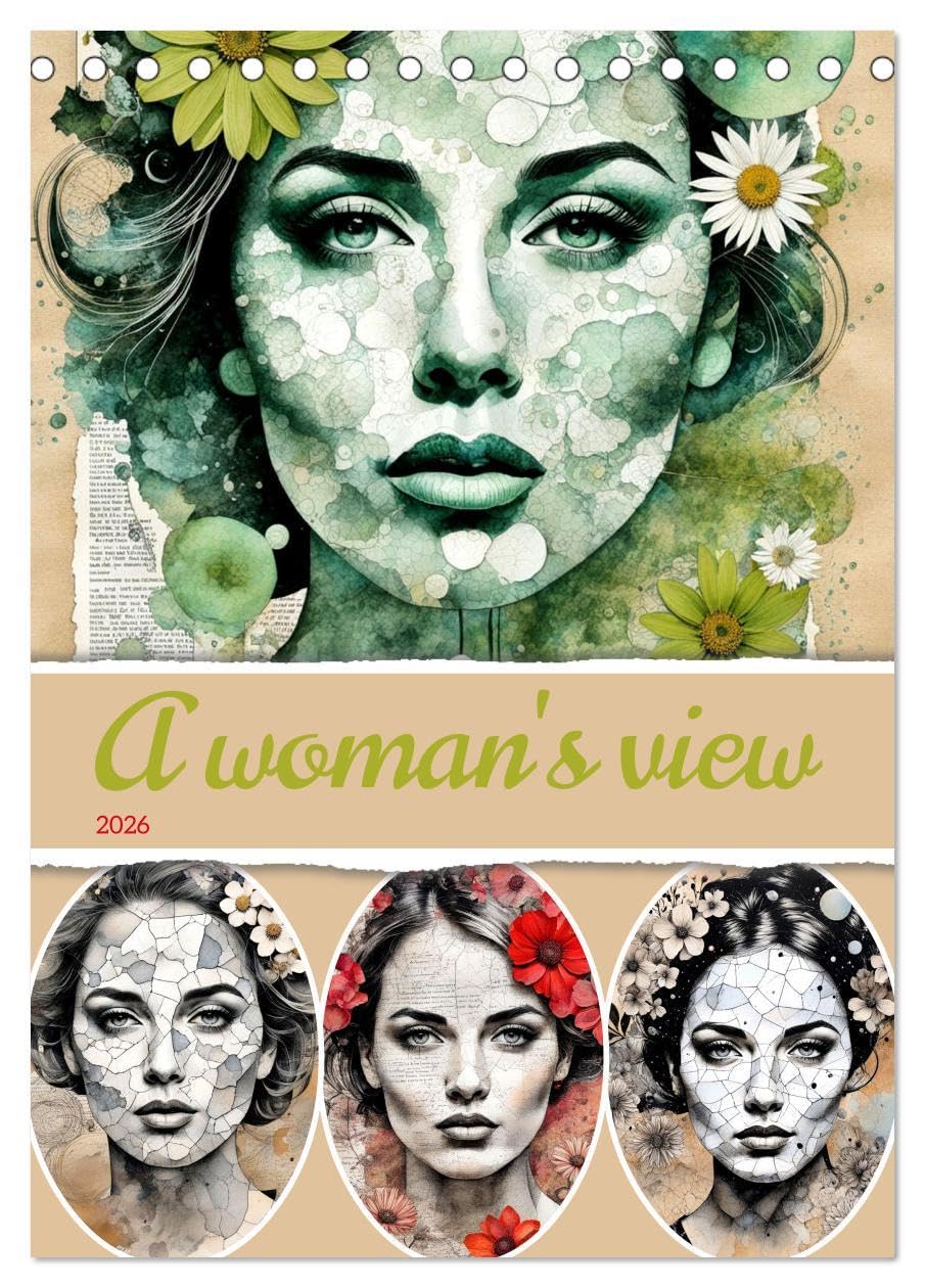 A woman's view (Desk Calendar 2026 DIN A5 portrait), CALVENDO 12 Month DeskCalendar: Discover our magnificent calendar of portraits of women, created in a unique paper collage style. Social Sciences