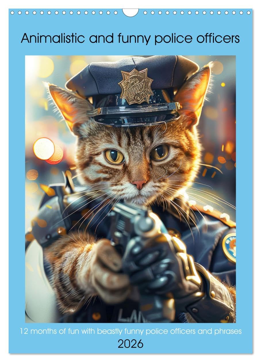 Animalistic and funny police officers (Wall Calendar 2026 DIN A3 portrait), CALVENDO 12 Month Wall Calendar: 12 months of fun with beastly funny police officers and phrases Law