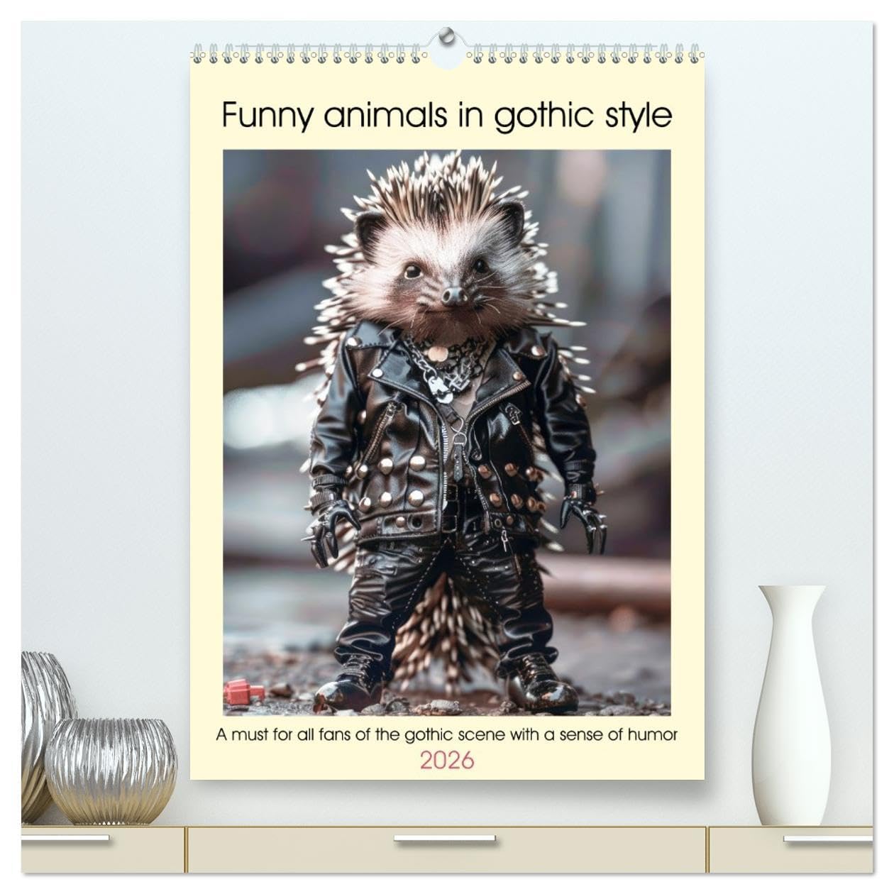 Funny animals in gothic style (High Quality Premium Wall Calendar 2026 DIN A2 portrait),CALVENDO 12 Month Wall Calendar: A must for all members of the gothic scene with a sense of humor Natural Sciences