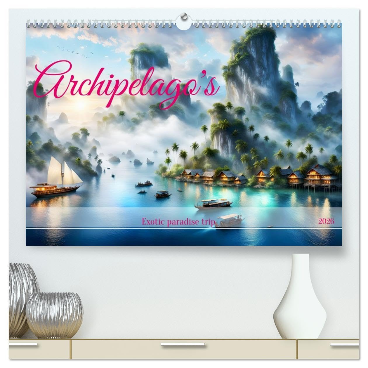 Archipelago's Exotic paradise trip (High Quality Premium Wall Calendar 2026 DIN A2 landscape),CALVENDO 12 Month Wall Calendar: Exotic island world reminiscent of the Indonesian archipelago. Film, Art & Culture
