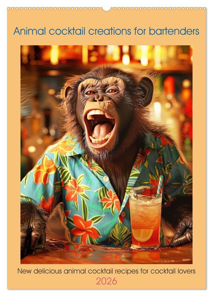 Animal cocktail creations for bartenders (Wall Calendar 2026 DIN A2 portrait), CALVENDO 12 Month Wall Calendar: New delicious animal cocktail recipes for cocktail lovers Leisure, Home & Garden