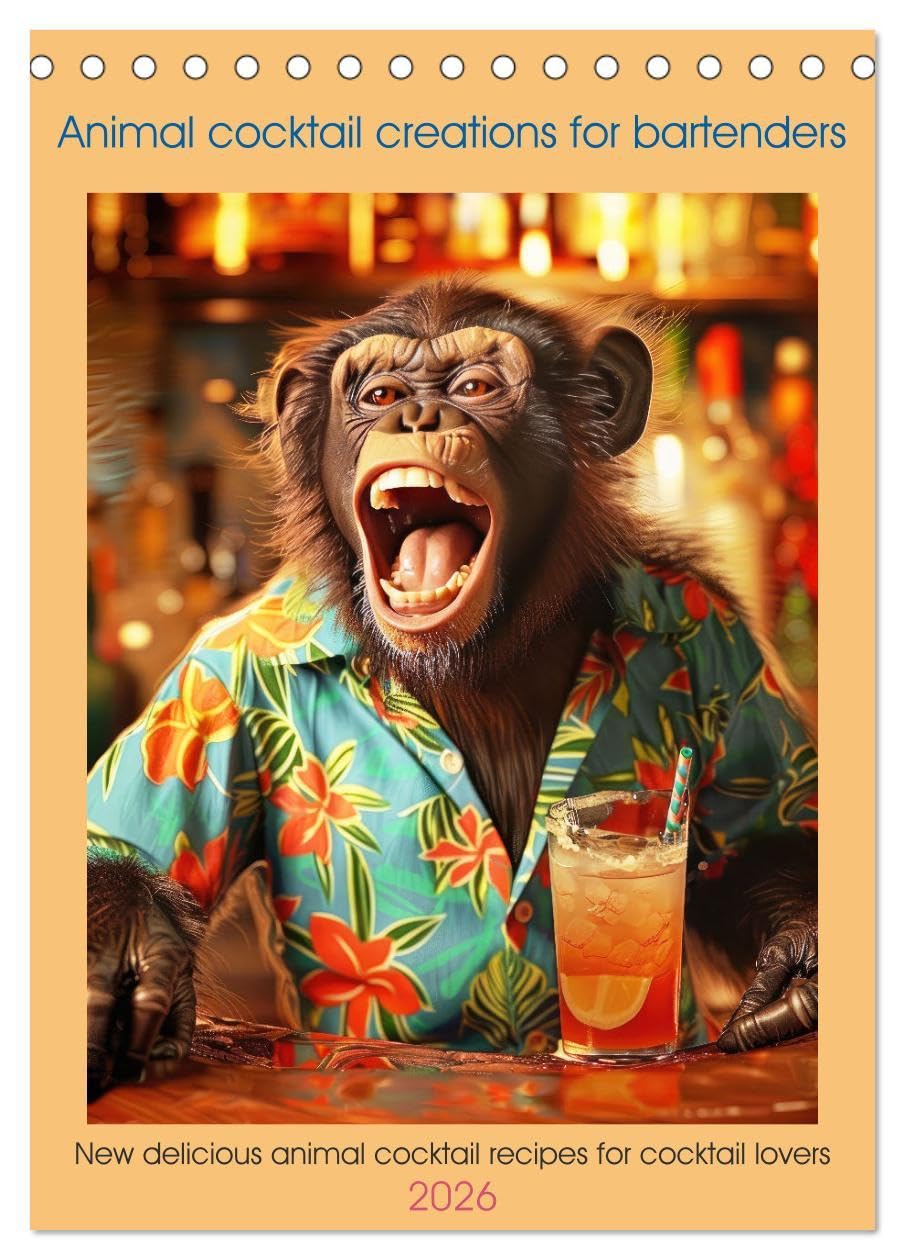 Animal cocktail creations for bartenders (Desk Calendar 2026 DIN A5 portrait), CALVENDO 12 Month DeskCalendar: New delicious animal cocktail recipes for cocktail lovers Leisure, Home & Garden