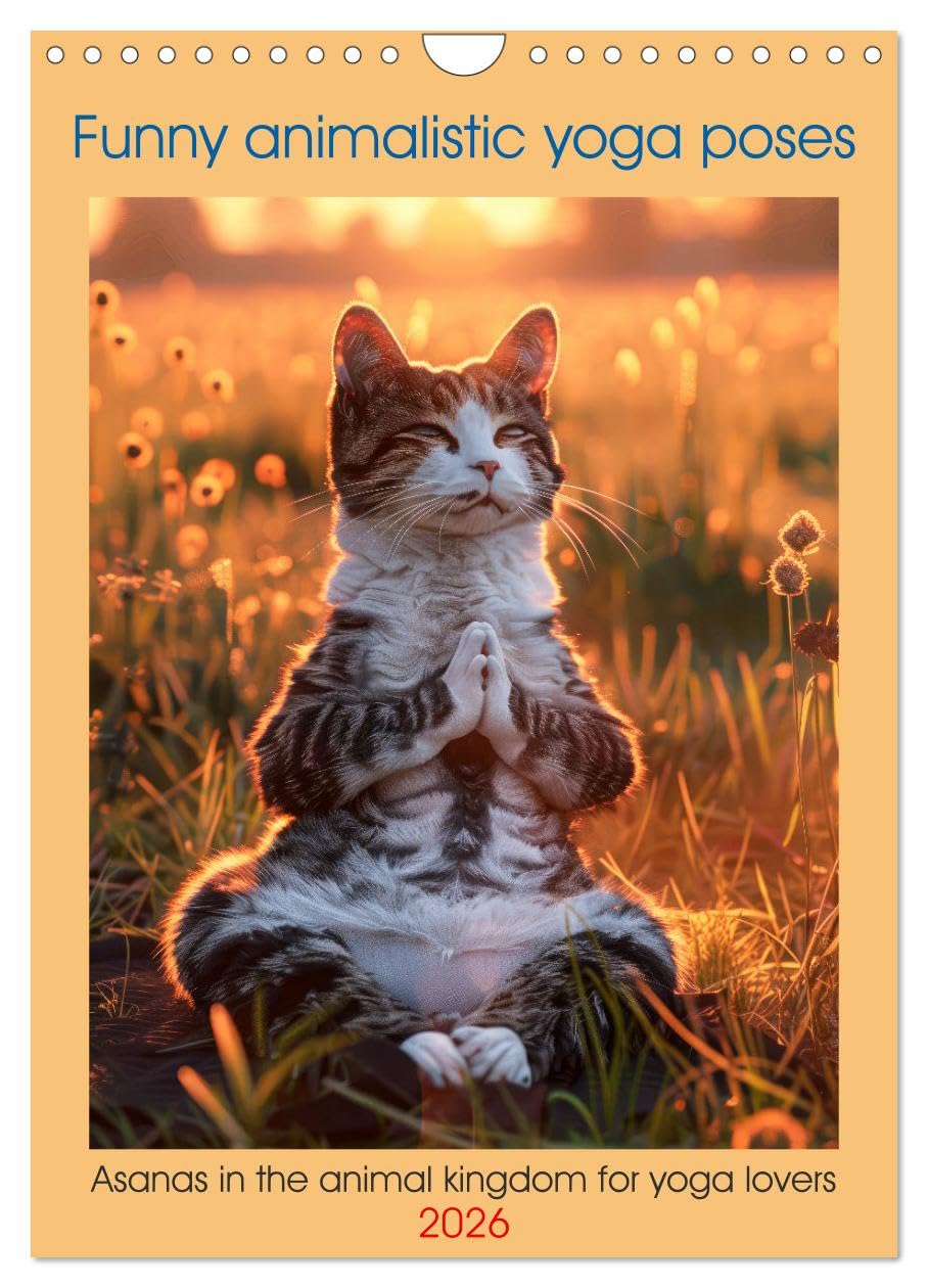Funny animalistic yoga poses (Wall Calendar 2026 DIN A4 portrait), CALVENDO 12 Month Wall Calendar: Asanas in the animal kingdom for yoga lovers Leisure, Home & Garden