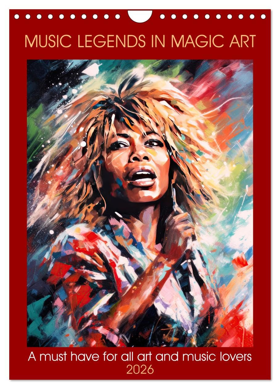 Music legends in magic art (Wall Calendar 2026 DIN A4 portrait), CALVENDO 12 Month Wall Calendar: A must have for all art and music lovers Film, Art & Culture