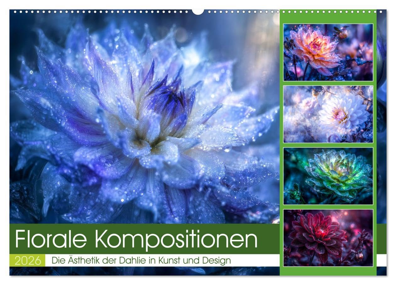 Florale Kompositionen (Wandkalender 2026 DIN A2 quer), CALVENDO Monatskalender: Schmuckdahlien sind wahre Königinnen des Gartens – mit prachtvollen ... kleines Kunstwerk der Natur. (CALVENDO Kunst) Social Sciences