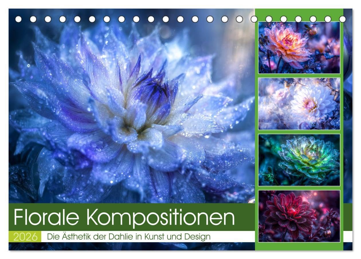 Florale Kompositionen (Tischkalender 2026 DIN A5 quer), CALVENDO Monatskalender: Schmuckdahlien sind wahre Königinnen des Gartens – mit prachtvollen ... kleines Kunstwerk der Natur. (CALVENDO Kunst) Social Sciences