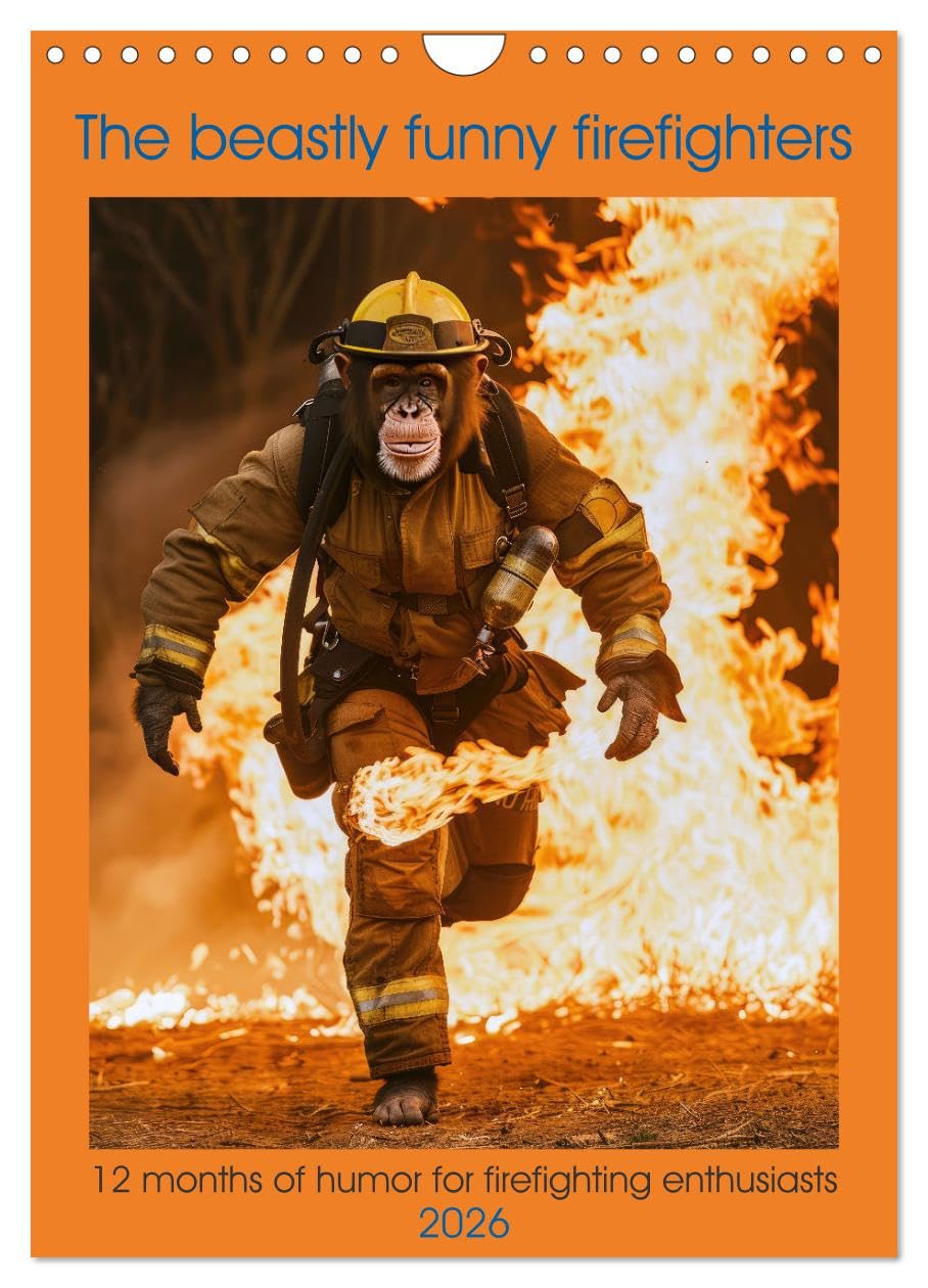 The beastly funny firefighters (Wall Calendar 2026 DIN A4 portrait), CALVENDO 12 Month Wall Calendar: 12 months of humor for firefighting enthusiasts Leisure, Home & Garden