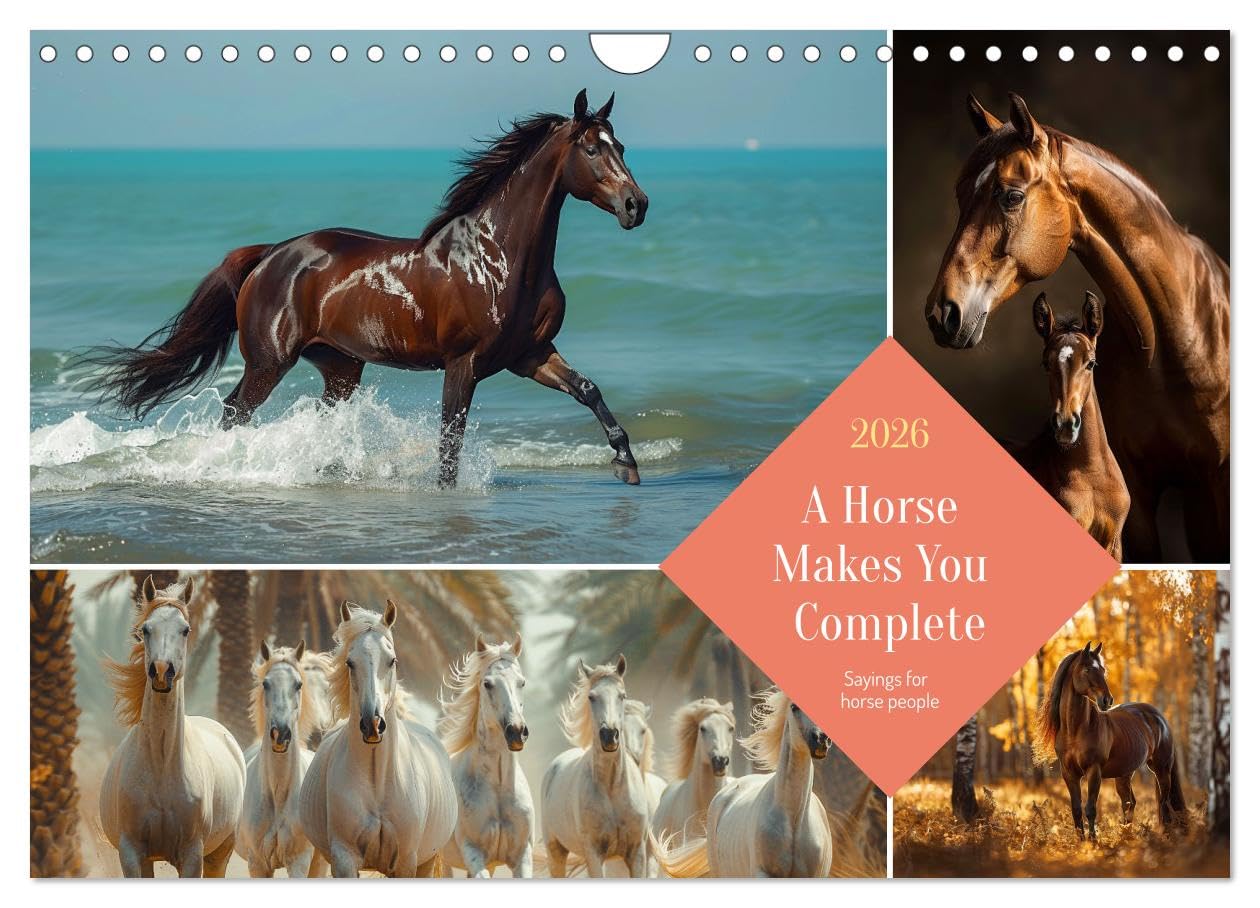 A Horse Makes You Complete (Wall Calendar 2026 DIN A4 landscape), CALVENDO 12 Month Wall Calendar: Wise words, beguiling images for horse lovers and riders Social Sciences
