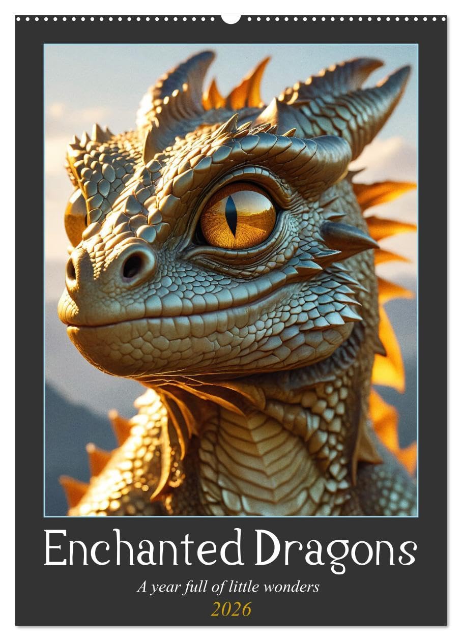 Enchanted Dragons: A year full of little wonders (Wall Calendar 2026 DIN A2 portrait), CALVENDO 12 Month Wall Calendar: Immerse yourself in the ... brought to life by the latest AI technology. Natural Sciences