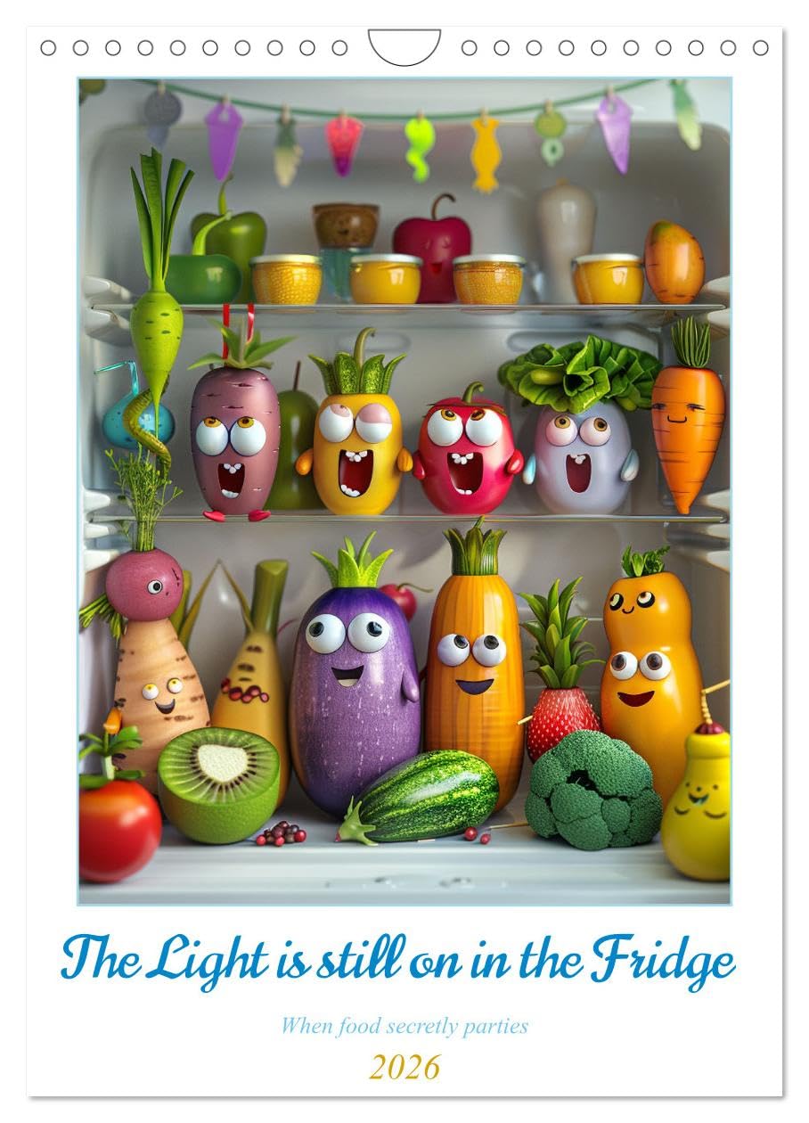 The Light ist still on in the Fridge (Wall Calendar 2026 DIN A4 portrait), CALVENDO 12 Month Wall Calendar: Discover the secret party of food Social Sciences