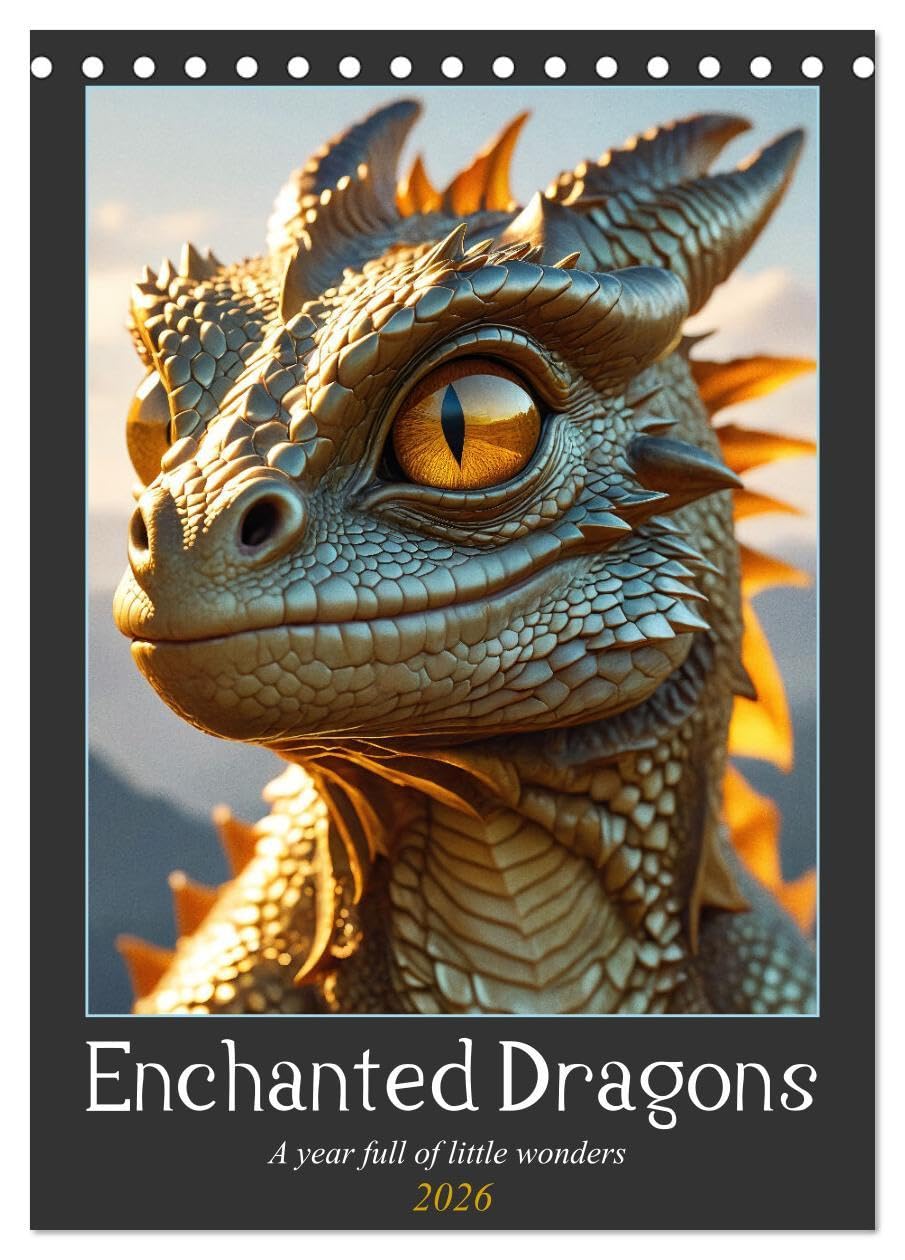 Enchanted Dragons: A year full of little wonders (Desk Calendar 2026 DIN A5 portrait), CALVENDO 12 Month DeskCalendar: Immerse yourself in the magical ... brought to life by the latest AI technology. Natural Sciences