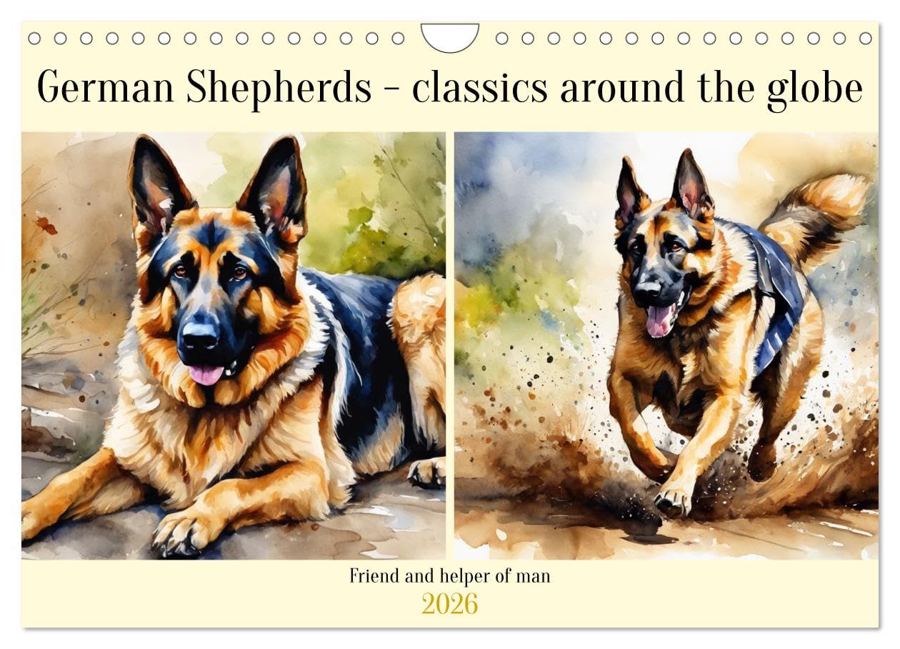 German Shepherds - classics around the globe (Wall Calendar 2026 DIN A4 landscape), CALVENDO 12 Month Wall Calendar: Friend and helper of man Natural Sciences