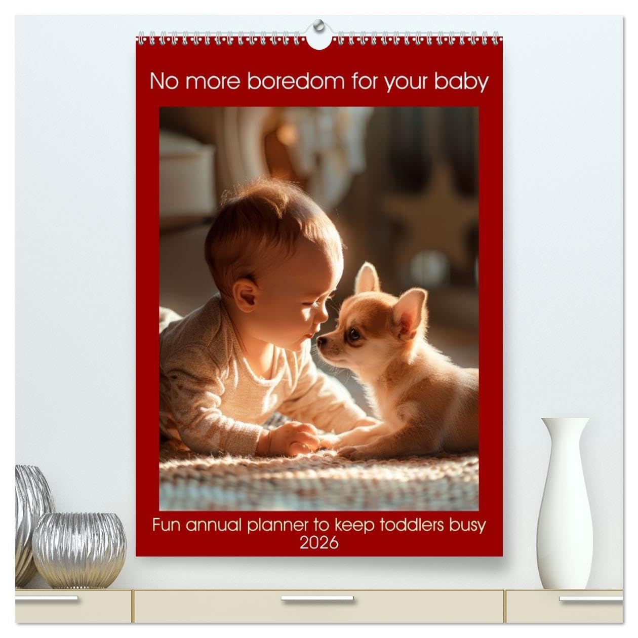 No more boredom for your baby (High Quality Premium Wall Calendar 2026 DIN A2 portrait),CALVENDO 12 Month Wall Calendar: Fun annual planner to keep toddlers busy Psychology