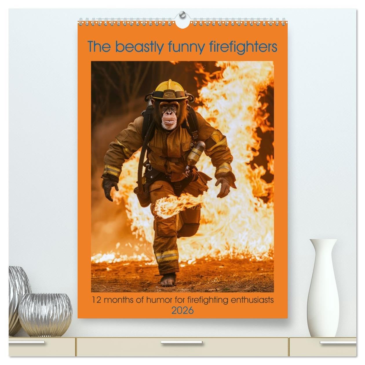 The beastly funny firefighters (High Quality Premium Wall Calendar 2026 DIN A2 portrait),CALVENDO 12 Month Wall Calendar: 12 months of humor for firefighting enthusiasts Leisure, Home & Garden
