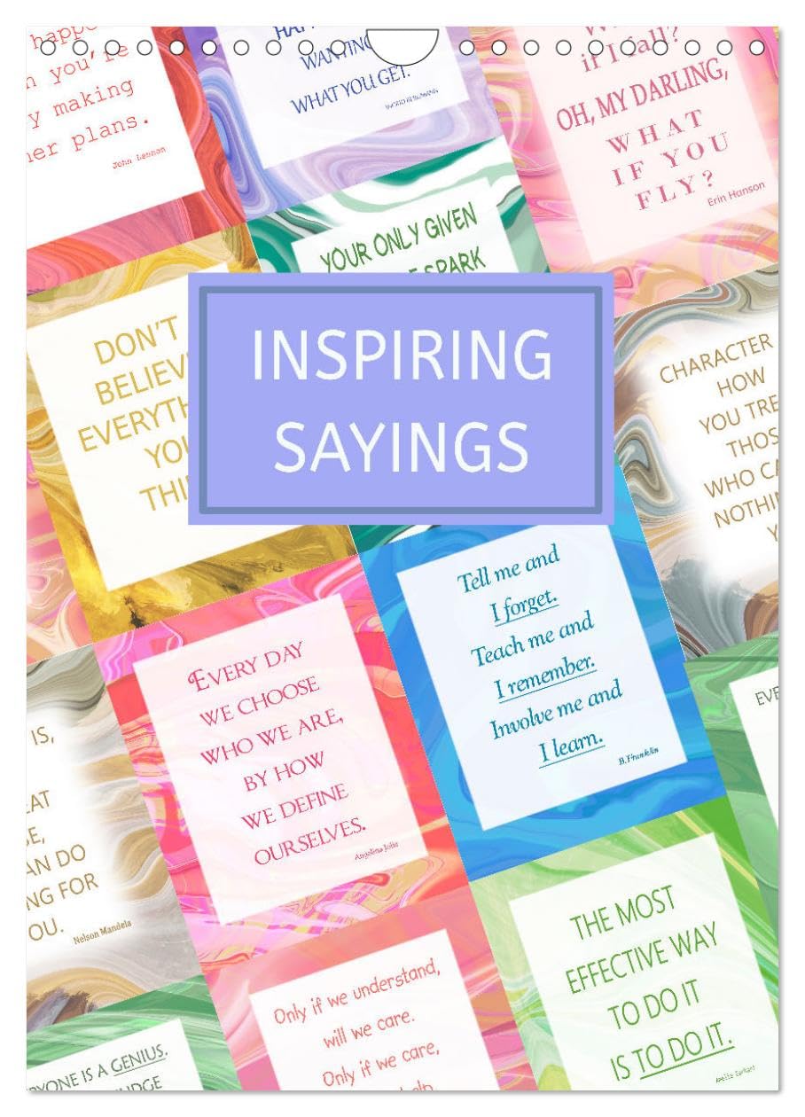 Inspiring sayings (Wall Calendar 2026 DIN A4 portrait), CALVENDO 12 Month Wall Calendar: Wise sayings from famous people. Leisure, Home & Garden
