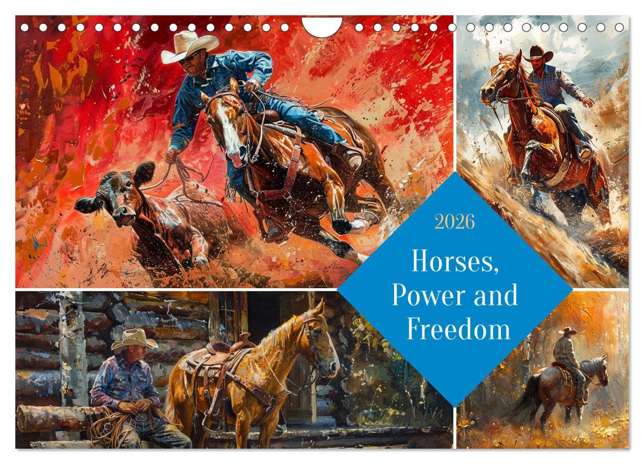Horses, Power and Freedom (Wall Calendar 2026 DIN A4 landscape), CALVENDO 12 Month Wall Calendar: Experience the rugged beauty and timeless spirit of the American West Social Sciences