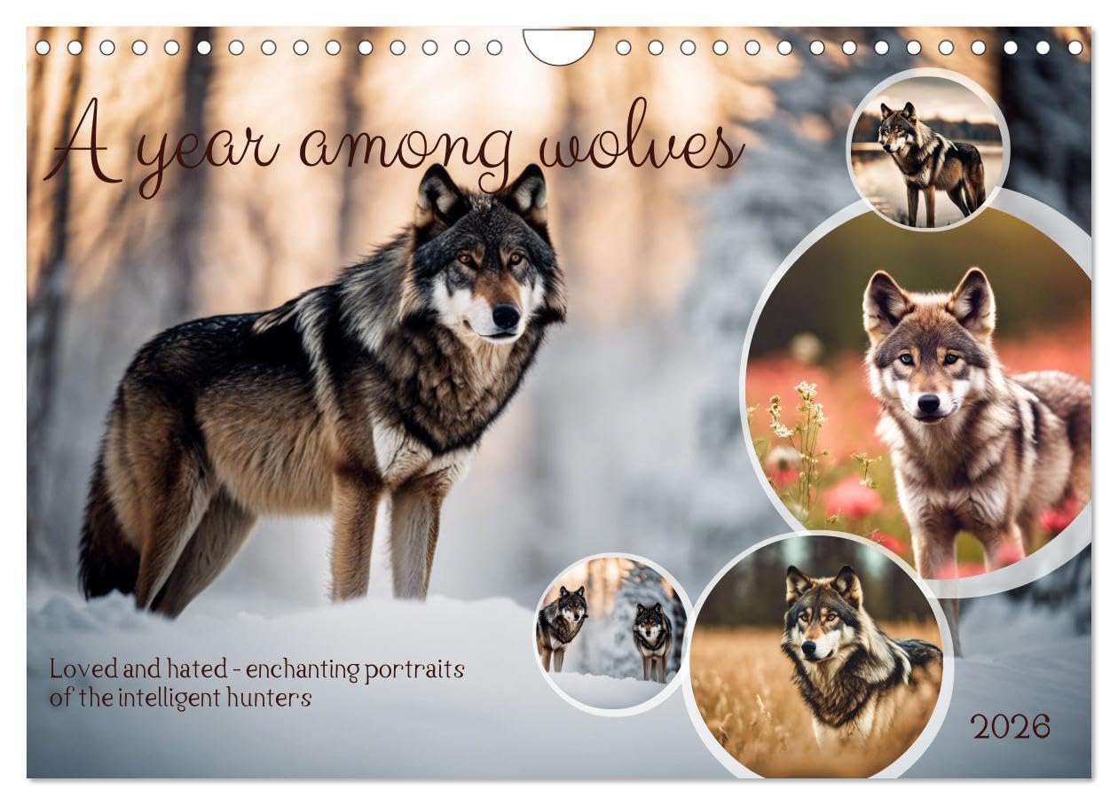 A year among wolves (Wall Calendar 2026 DIN A4 landscape), CALVENDO 12 Month Wall Calendar: Loved and hated - enchanting portraits of the intelligent hunters Natural Sciences