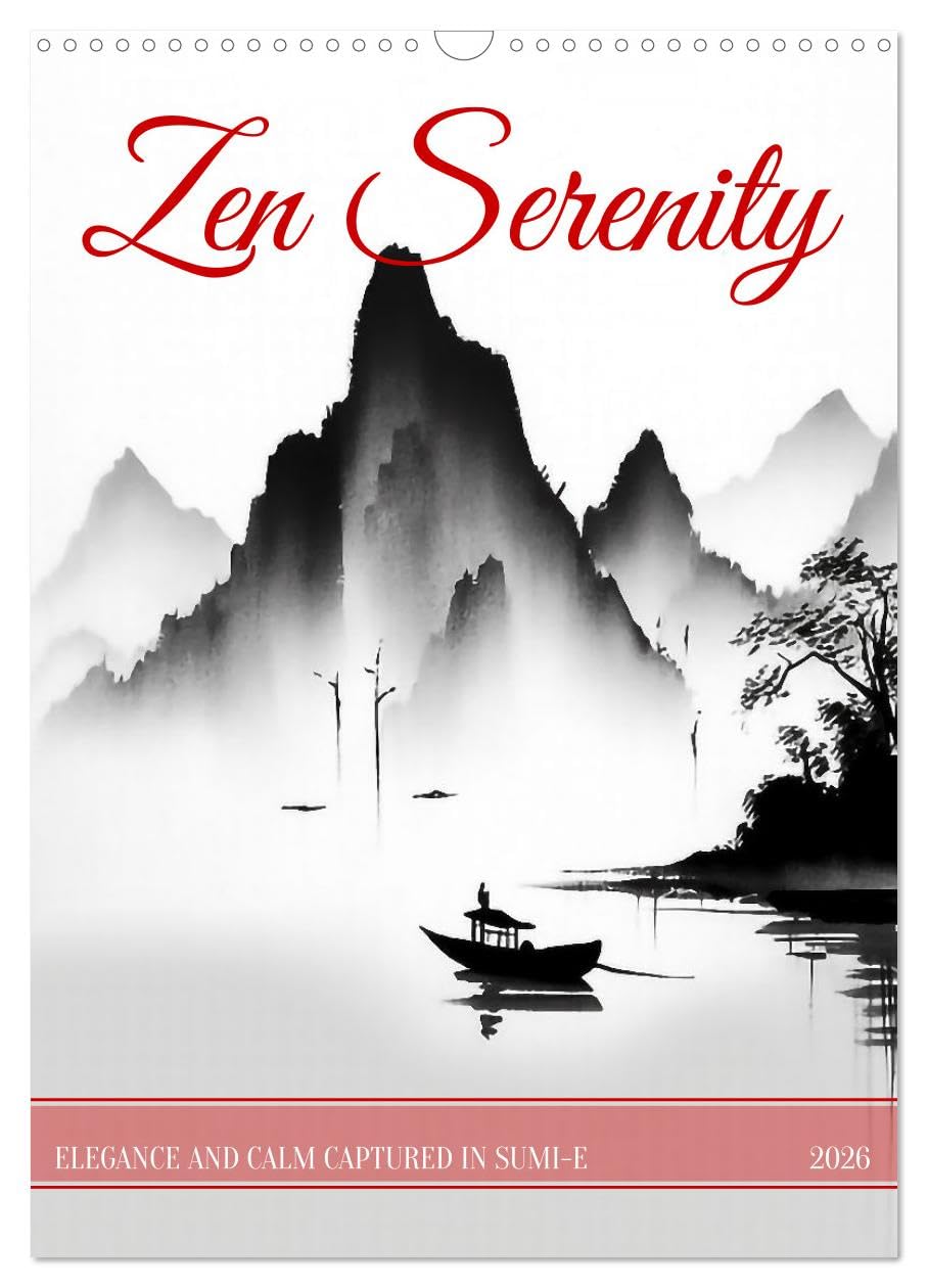 Zen Serenity (Wall Calendar 2026 DIN A3 portrait), CALVENDO 12 Month Wall Calendar: Japanese ink drawings created by AI Sumi-E Hobbies & Crafts