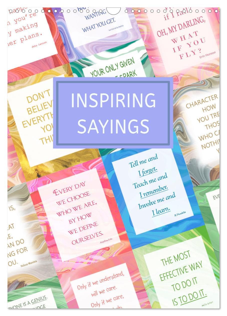 Inspiring sayings (Wall Calendar 2026 DIN A3 portrait), CALVENDO 12 Month Wall Calendar: Wise sayings from famous people. Leisure, Home & Garden