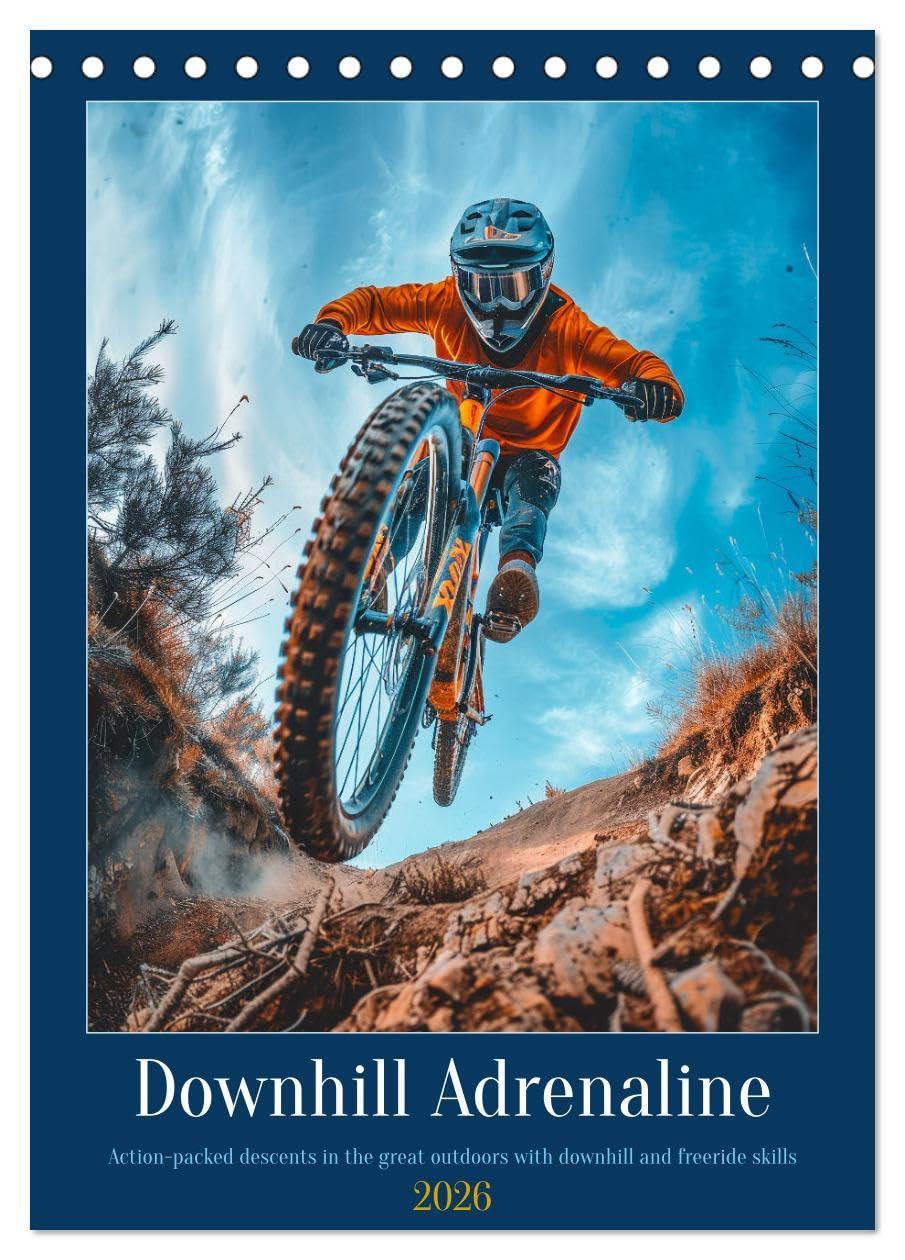 Downhill Adrenaline (Desk Calendar 2026 DIN A5 portrait), CALVENDO 12 Month DeskCalendar: Experience the thrill of downhill biking every month Film, Art & Culture
