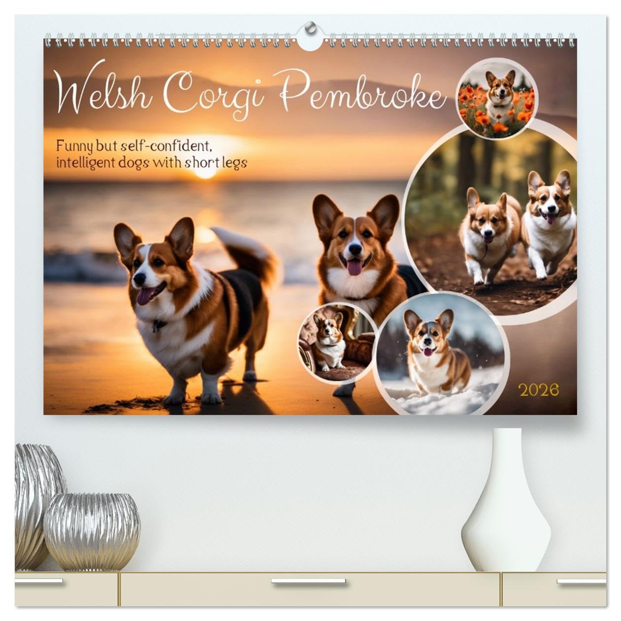 Welsh Corgi Pembroke (High Quality Premium Wall Calendar 2026 DIN A2 landscape),CALVENDO 12 Month Wall Calendar: Funny but self-confident, intelligent dogs with short legs Natural Sciences