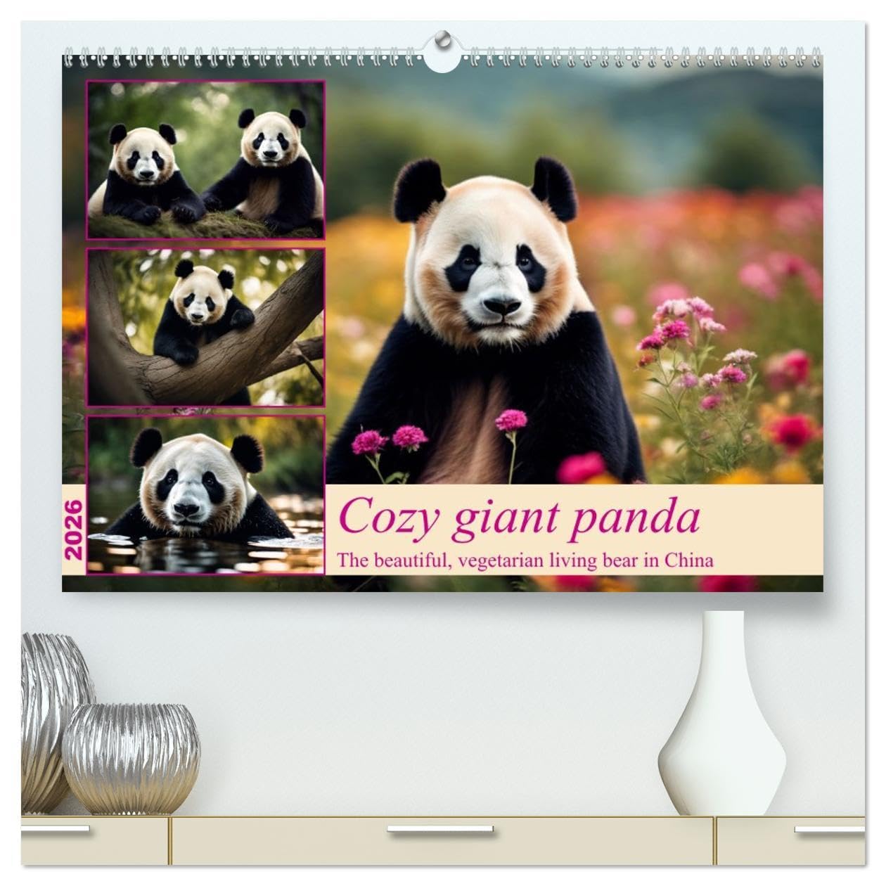 Cozy giant panda (High Quality Premium Wall Calendar 2026 DIN A2 landscape),CALVENDO 12 Month Wall Calendar: The beautiful, vegetarian living bear in China Natural Sciences
