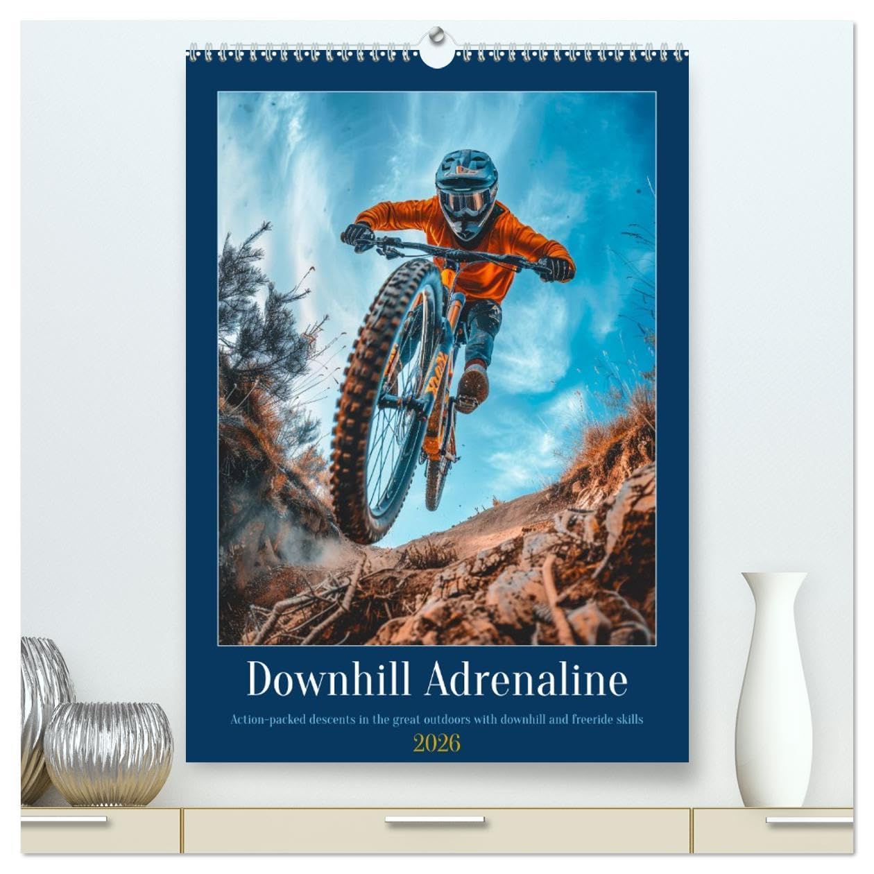 Downhill Adrenaline (High Quality Premium Wall Calendar 2026 DIN A2 portrait),CALVENDO 12 Month Wall Calendar: Experience the thrill of downhill biking every month Film, Art & Culture