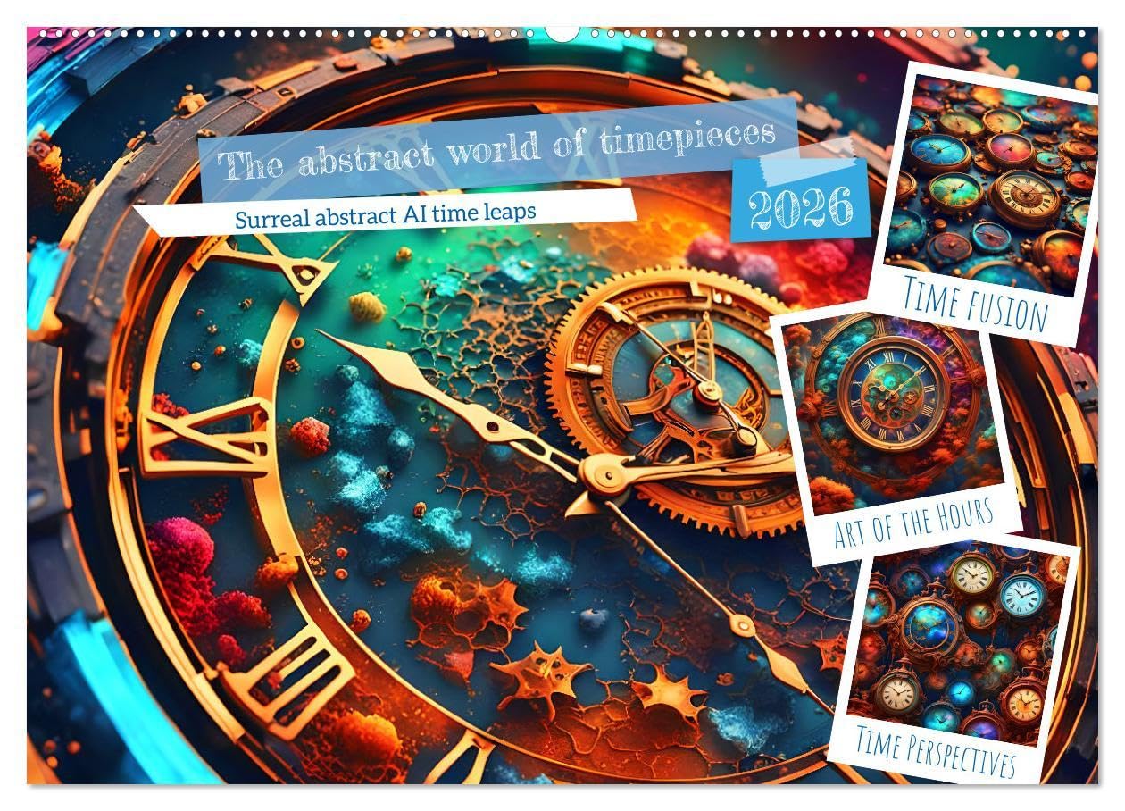 The abstract world of timepiece (Wall Calendar 2026 DIN A2 landscape), CALVENDO 12 Month Wall Calendar: Immerse yourself in the fascinating world of time Leisure, Home & Garden