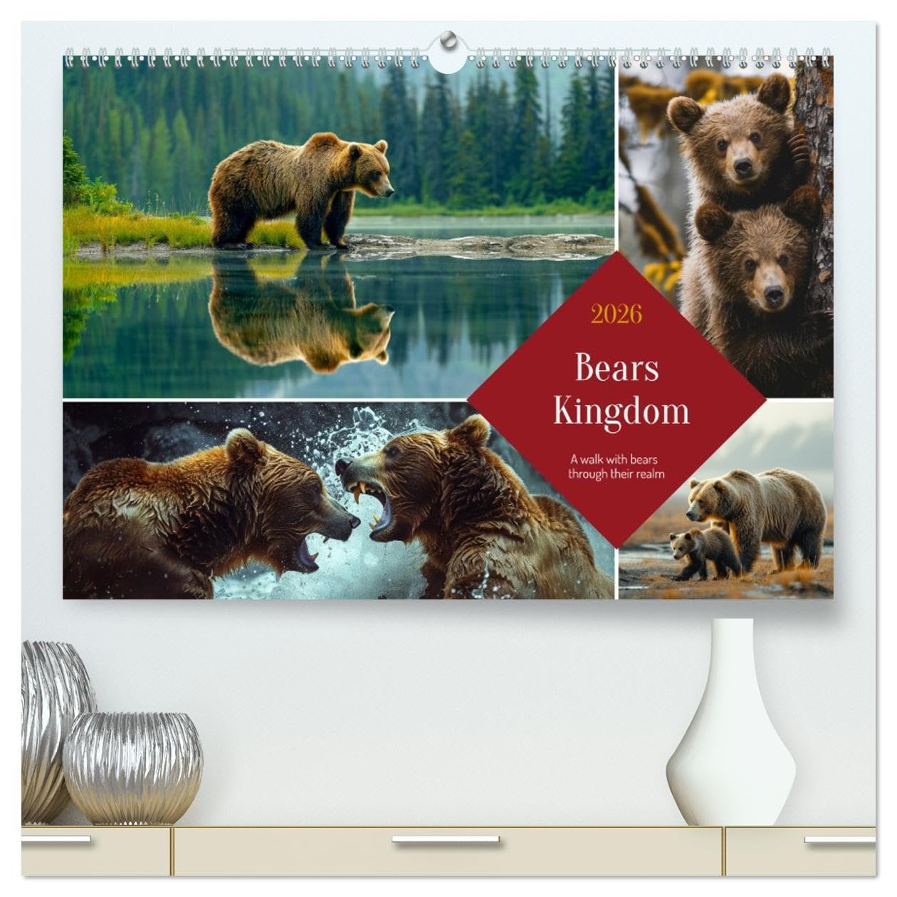 Bears Kingdom (High Quality Premium Wall Calendar 2026 DIN A2 landscape),CALVENDO 12 Month Wall Calendar: Witness the life of the majestic kings of the forest Business & Technology