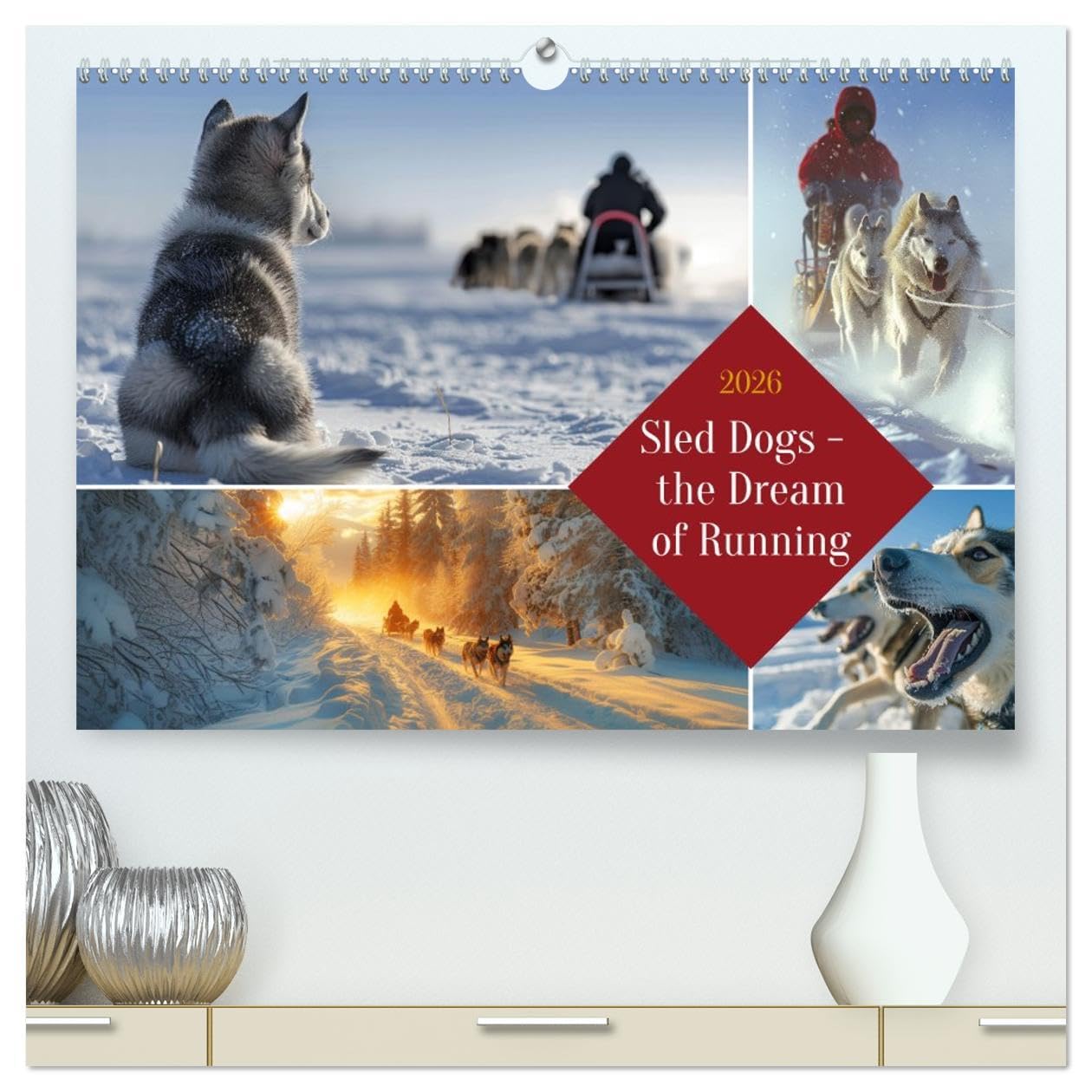 Sled Dogs - the Dream of Running (High Quality Premium Wall Calendar 2026 DIN A2 landscape),CALVENDO 12 Month Wall Calendar: A tribute to Siberian Husky and Alaskan Malamute dogs Natural Sciences
