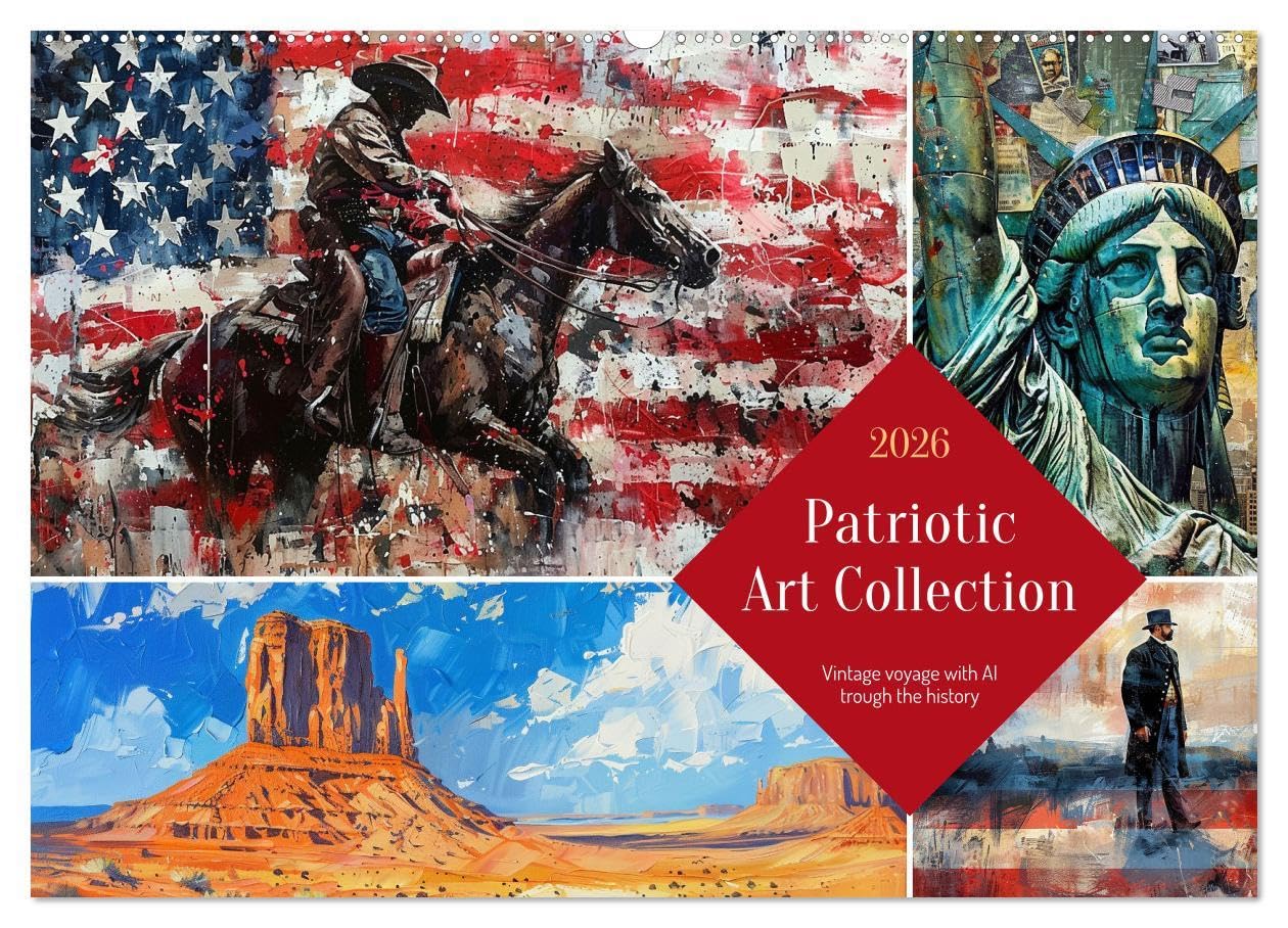Patriotic Art Collection (Wall Calendar 2026 DIN A2 landscape), CALVENDO 12 Month Wall Calendar: A journey through the most important symbols of a proud america Calendars