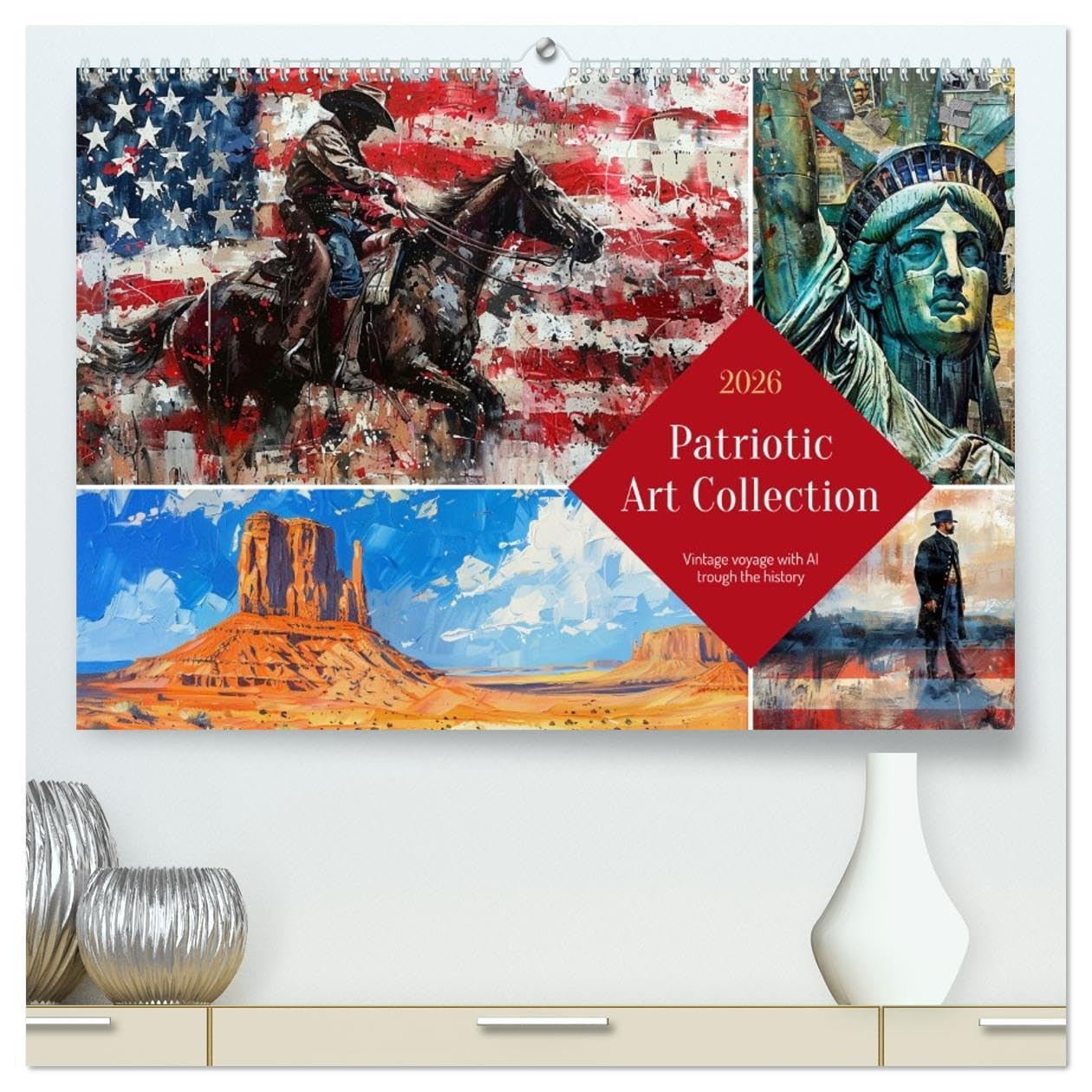 Patriotic Art Collection (High Quality Premium Wall Calendar 2026 DIN A2 landscape),CALVENDO 12 Month Wall Calendar: A journey through the most important symbols of a proud america Calendars