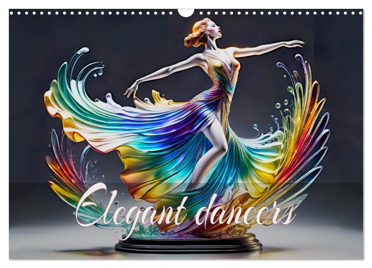 Elegant dancers (Wall Calendar 2026 DIN A3 landscape), CALVENDO 12 Month Wall Calendar: Elegant dancers made of glass, created with AI. Social Sciences