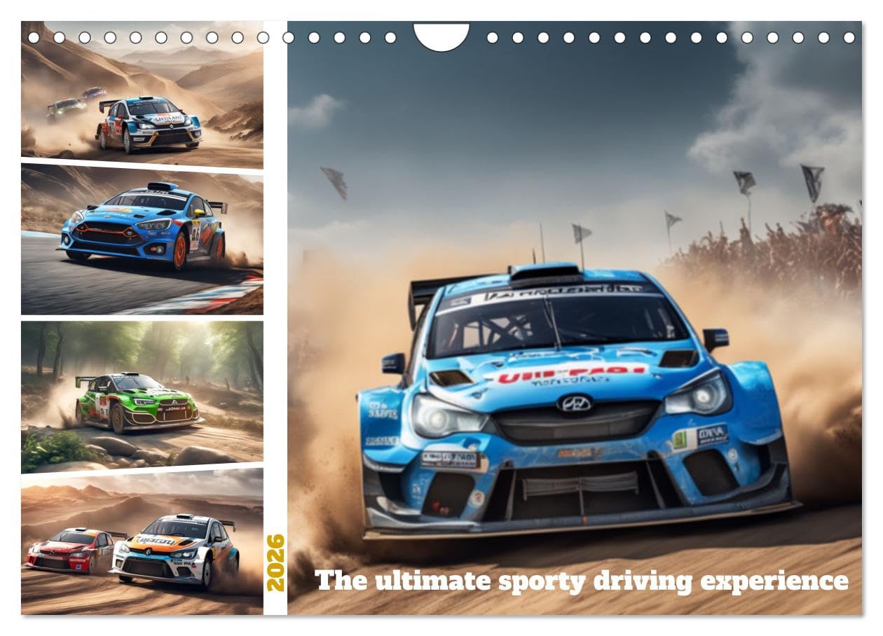 The ultimate sporty driving experience (Wall Calendar 2026 DIN A4 landscape), CALVENDO 12 Month Wall Calendar: Experience the ultimate sports driving experience with our AI-created rally cars. Books