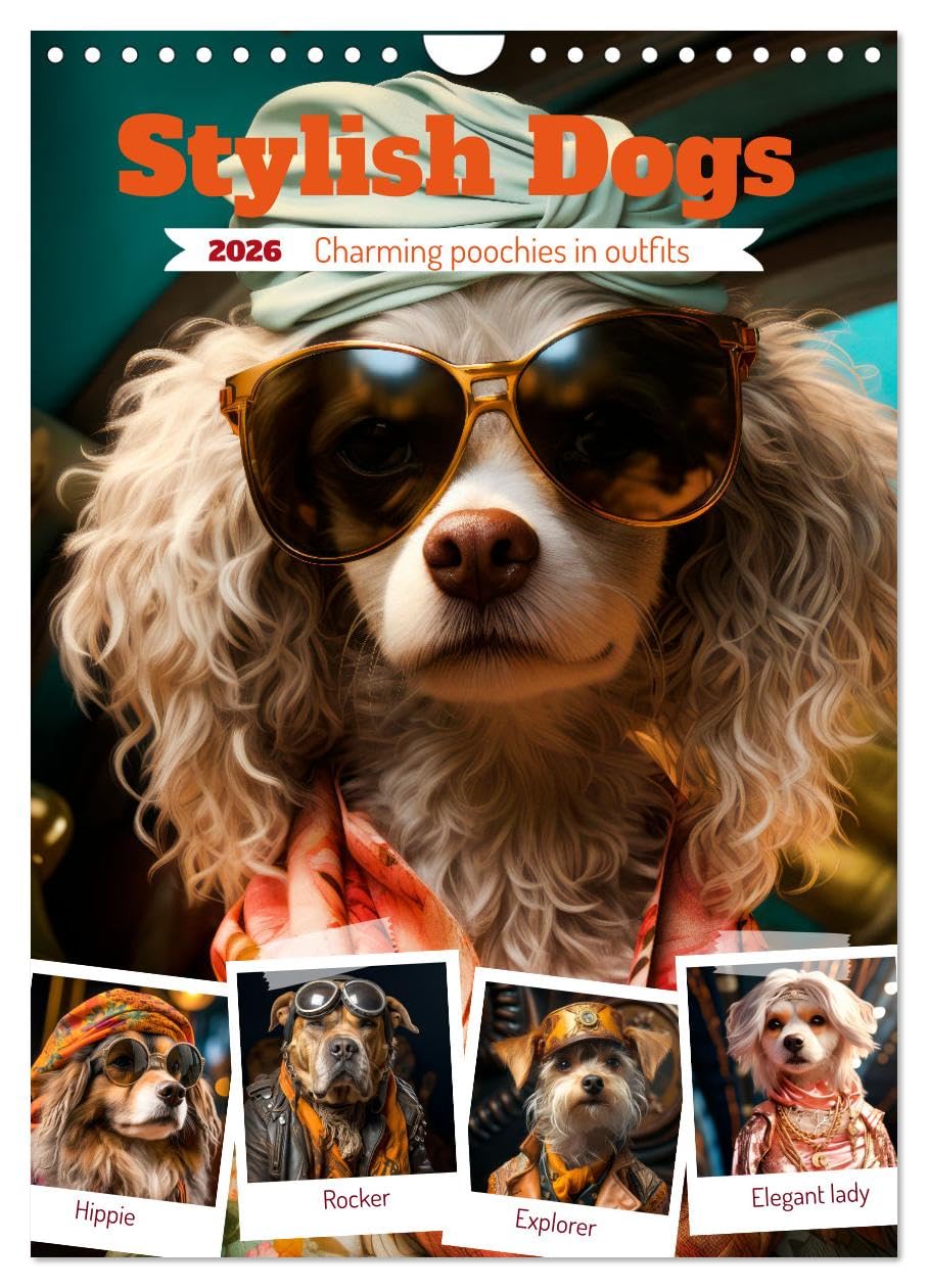 Stylish Dogs (Wall Calendar 2026 DIN A4 portrait), CALVENDO 12 Month Wall Calendar: Charming poochies in outfits Natural Sciences